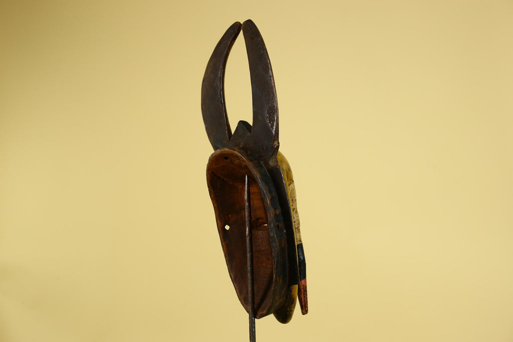 Baule African Mask Wooden Tribal Wall Art Vintage African Art-G6159