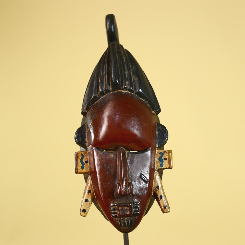 African Wooden Baule Mask – Tribal Wall Art, Côte d’Ivoire Tribal Art-G6163