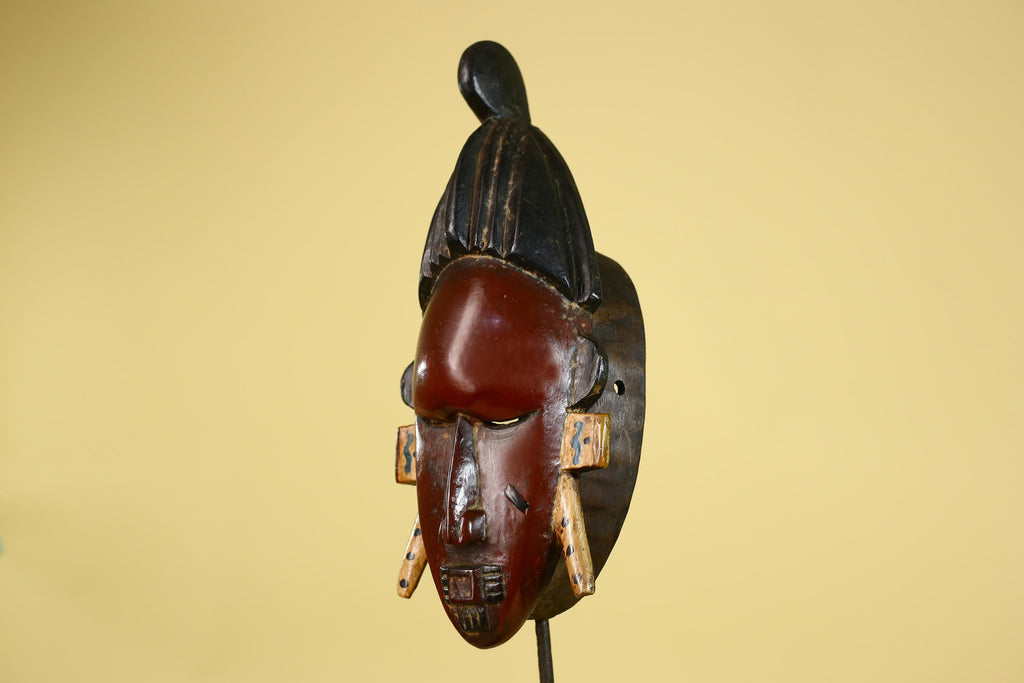 African Wooden Baule Mask – Tribal Wall Art, Côte d’Ivoire Tribal Art-G6163