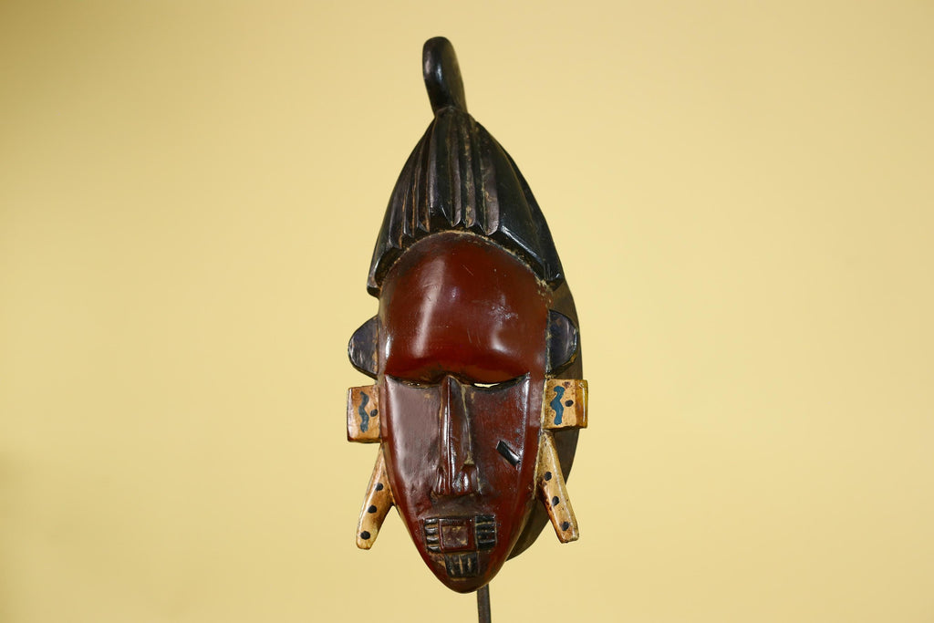 African Wooden Baule Mask – Tribal Wall Art, Côte d’Ivoire Tribal Art-G6163