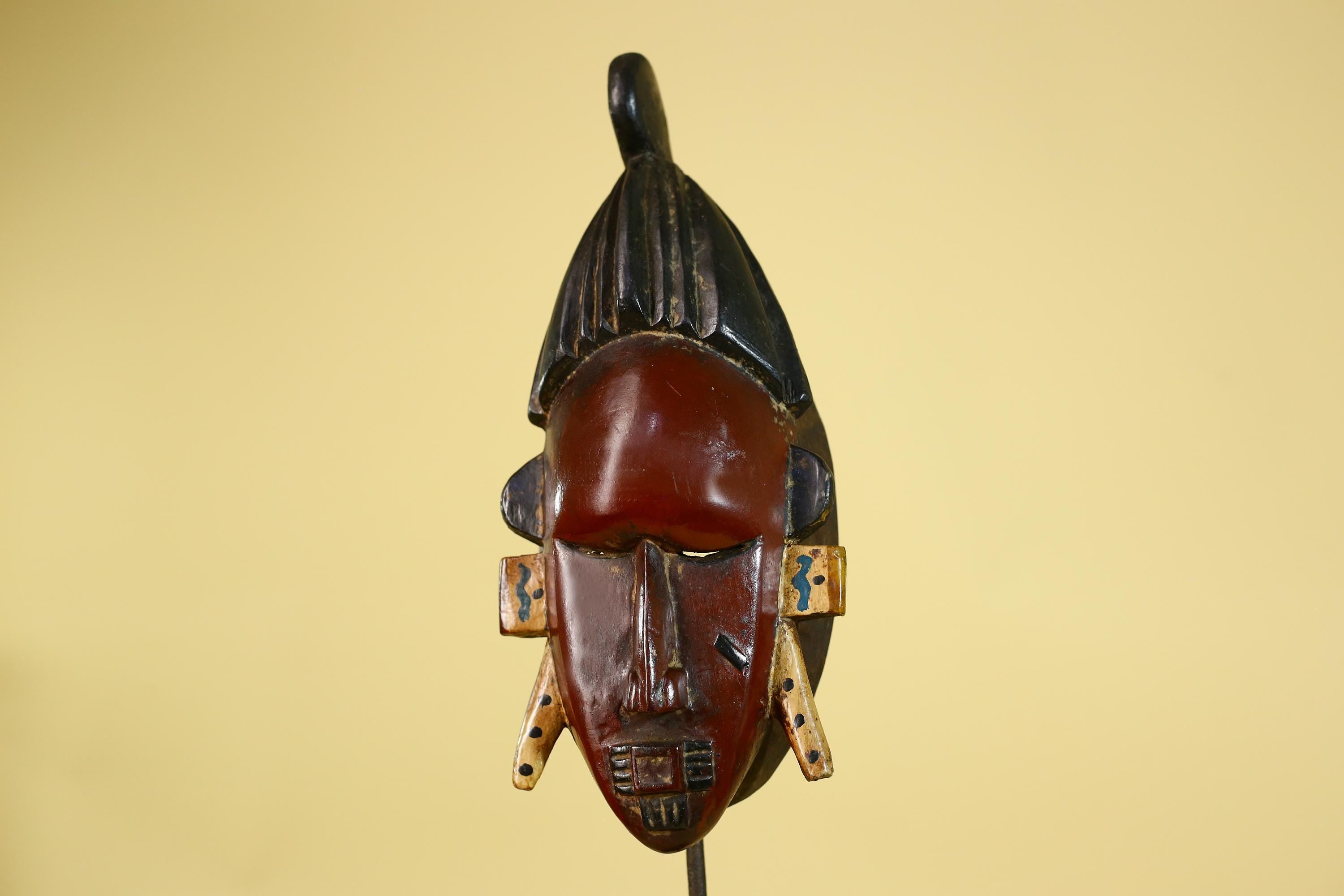 African Wooden Baule Mask – Tribal Wall Art, Côte d’Ivoire Tribal Art-G6163