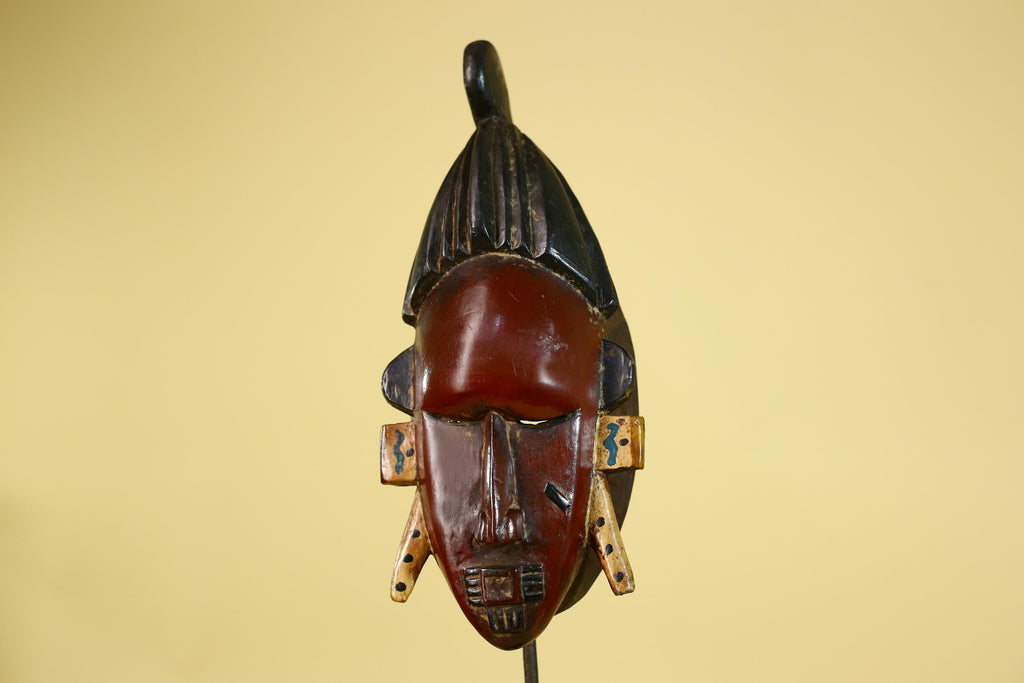African Wooden Baule Mask – Tribal Wall Art, Côte d’Ivoire Tribal Art-G6163