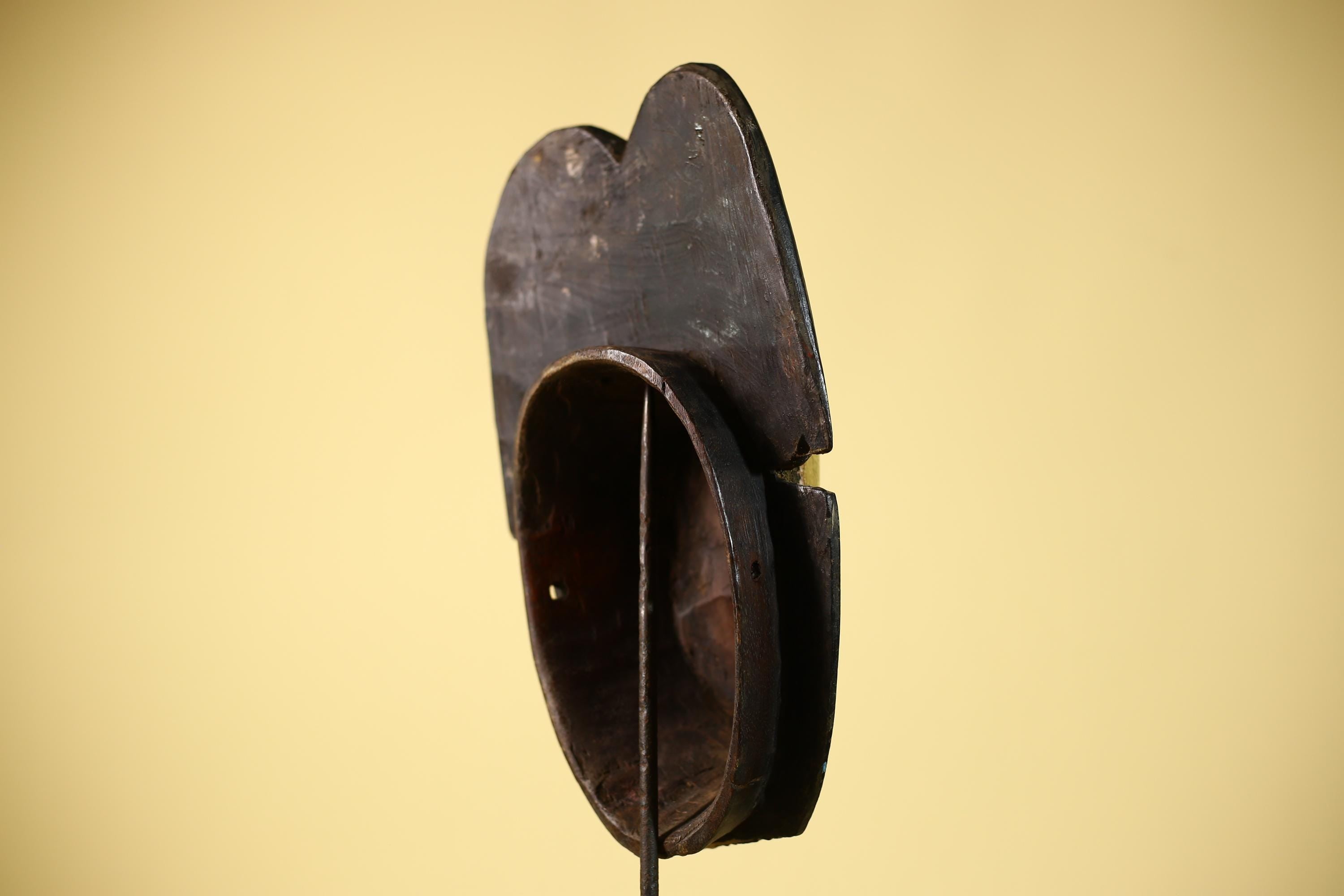 African Guro Mask with Carved Coiffure Hand Painted Tribal Wood Wall Decor-G6057