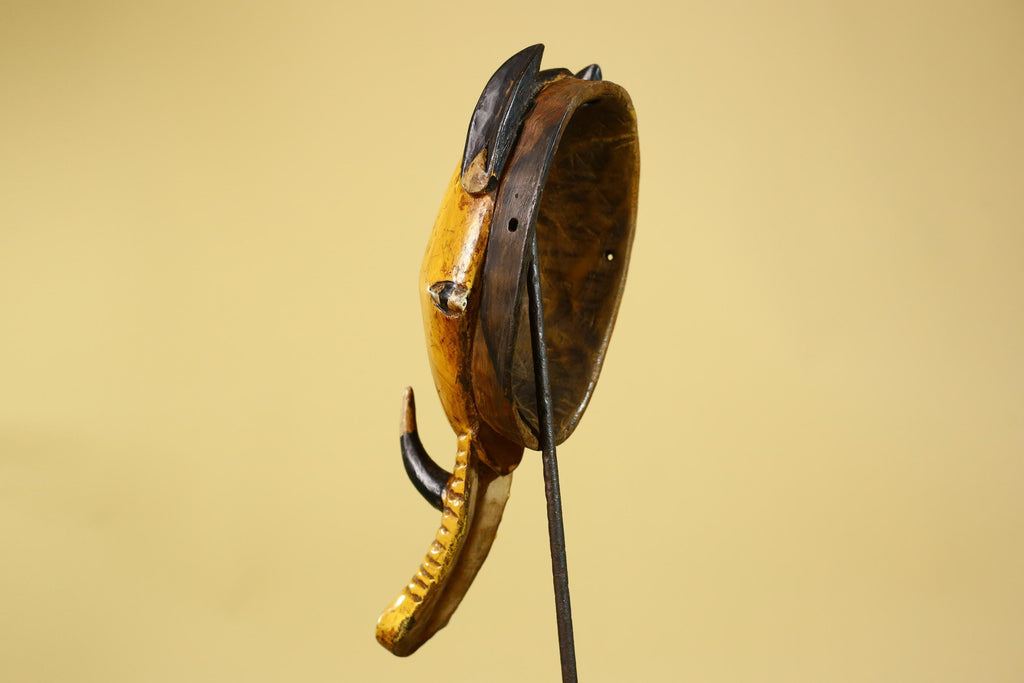Guro African Mask – Hand Carved Wooden Tribal Art, Vintage African Wall Art-G6166