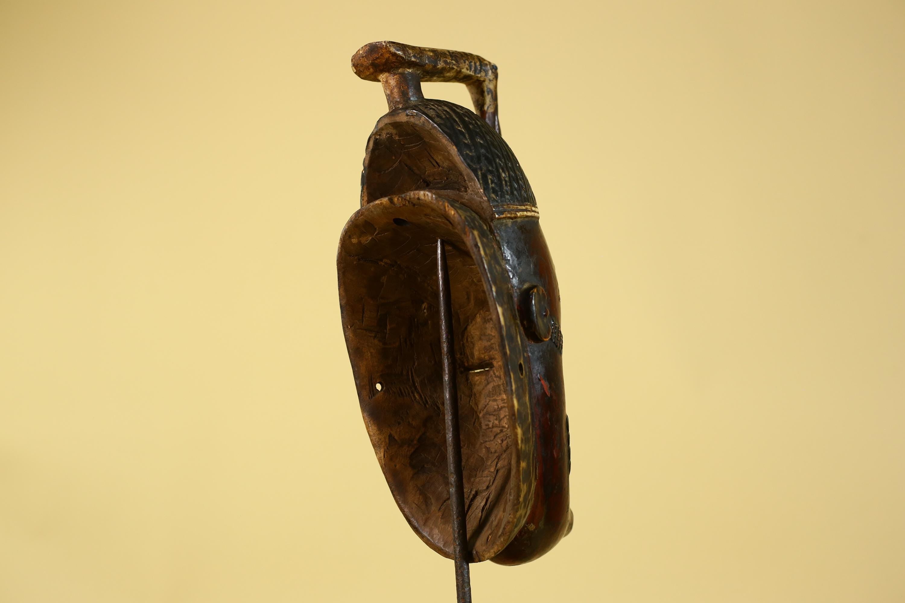 Baule African Mask – Hand Carved Wooden Tribal Art, Vintage African Wall Art-G6167