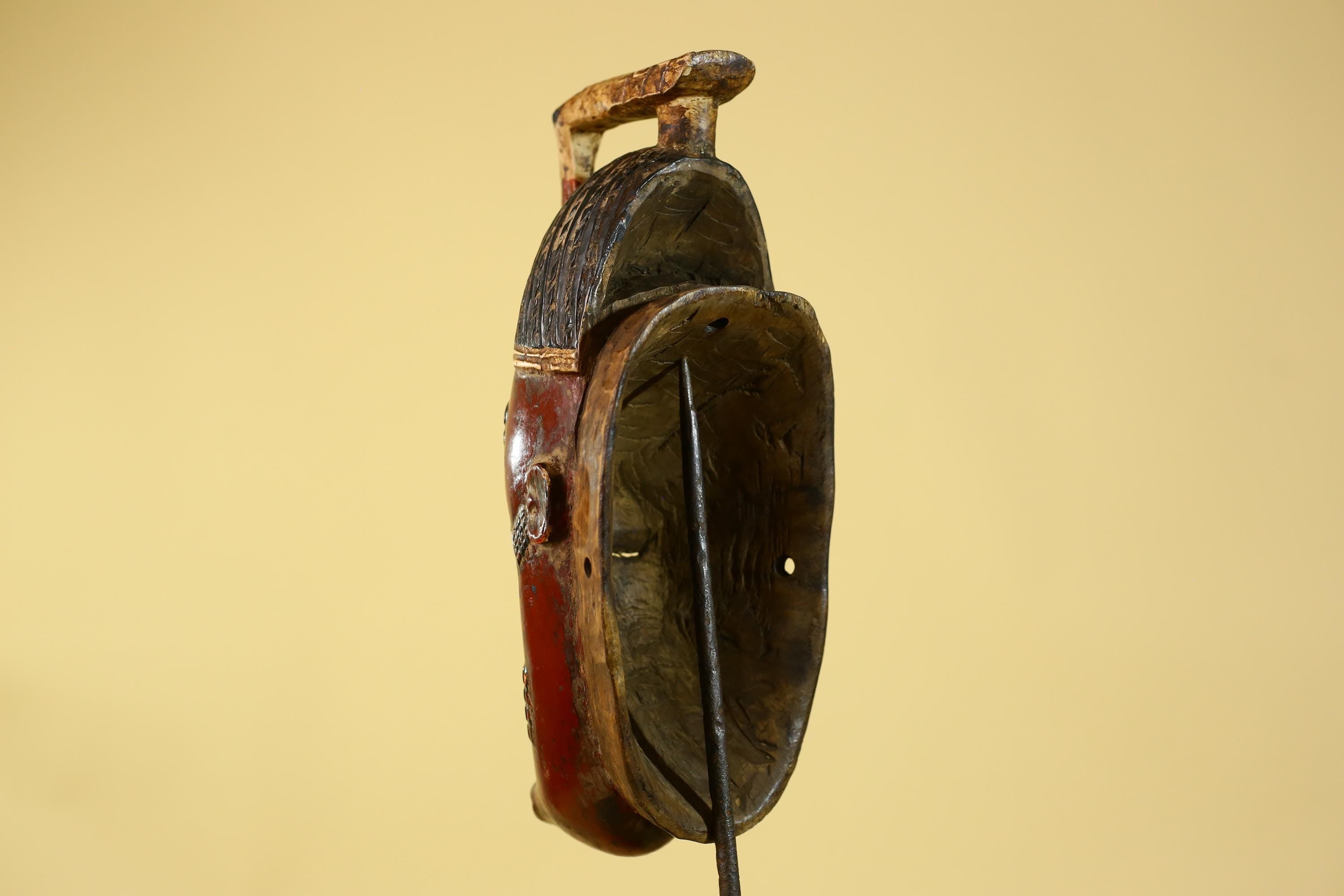 Baule African Mask – Hand Carved Wooden Tribal Art, Vintage African Wall Art-G6167