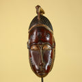 Baule African Mask – Hand Carved Wooden Tribal Art, Vintage African Wall Art-G6167