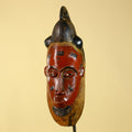 Hand Carved Wooden, Baule African Mask Tribal Art, Vintage African Wall Art-G6169