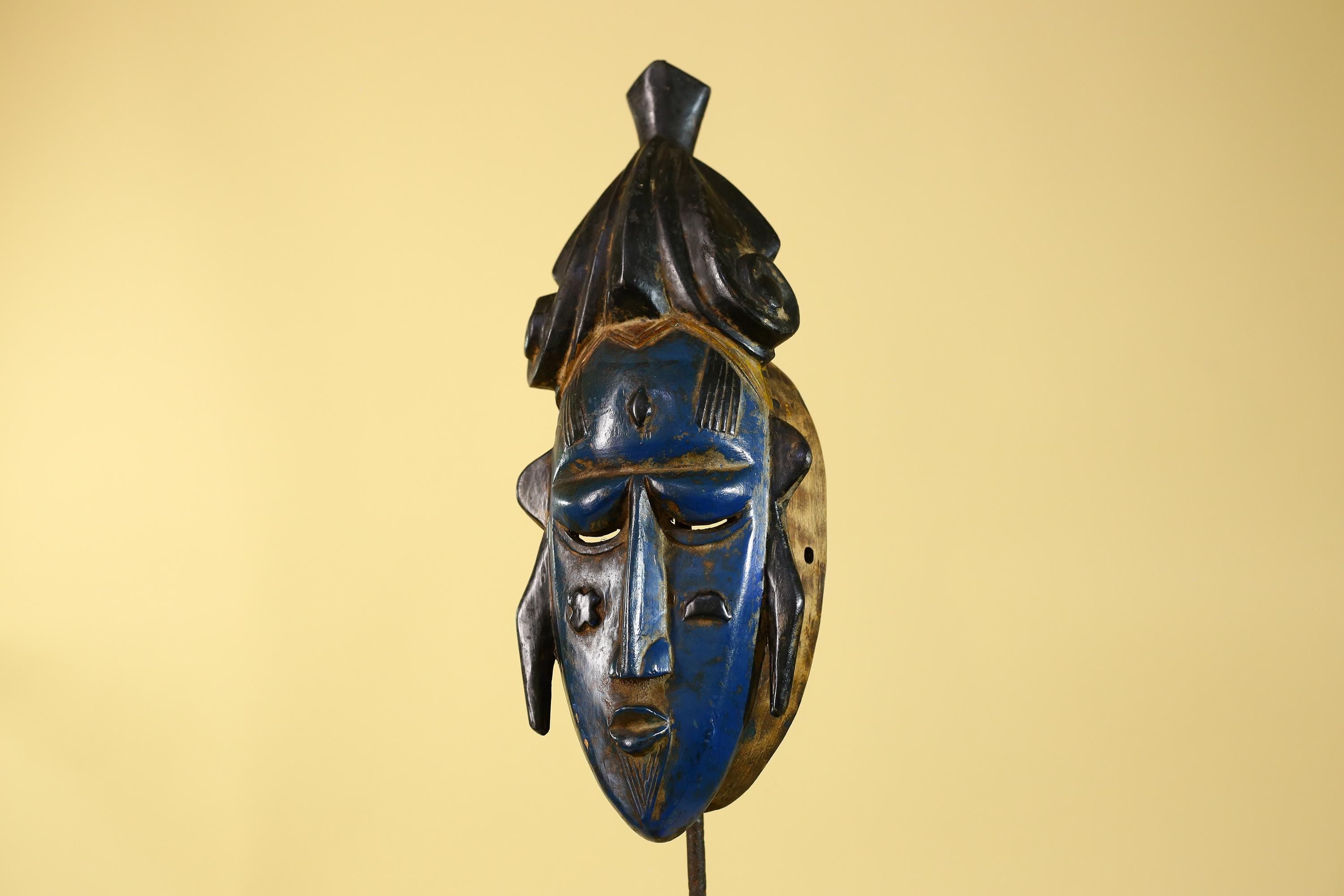 Hand Carved Wooden Tribal Art, Baule Vintage African Wall Decor-G6171