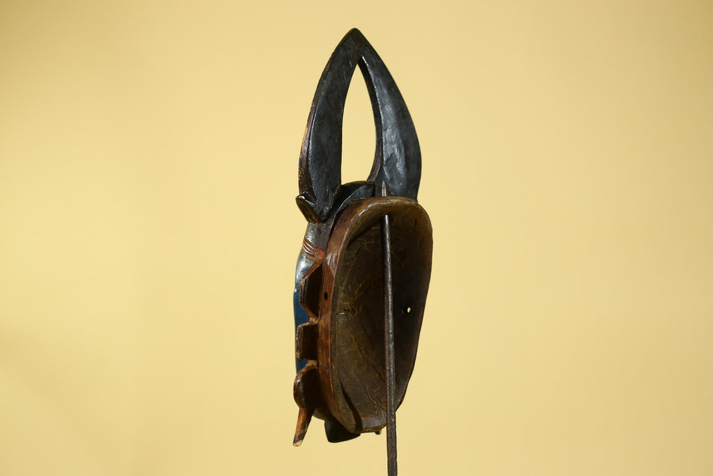 Handmade Baule African Mask with Open Crest–Hand-Carved Wooden Tribal Art-G6172