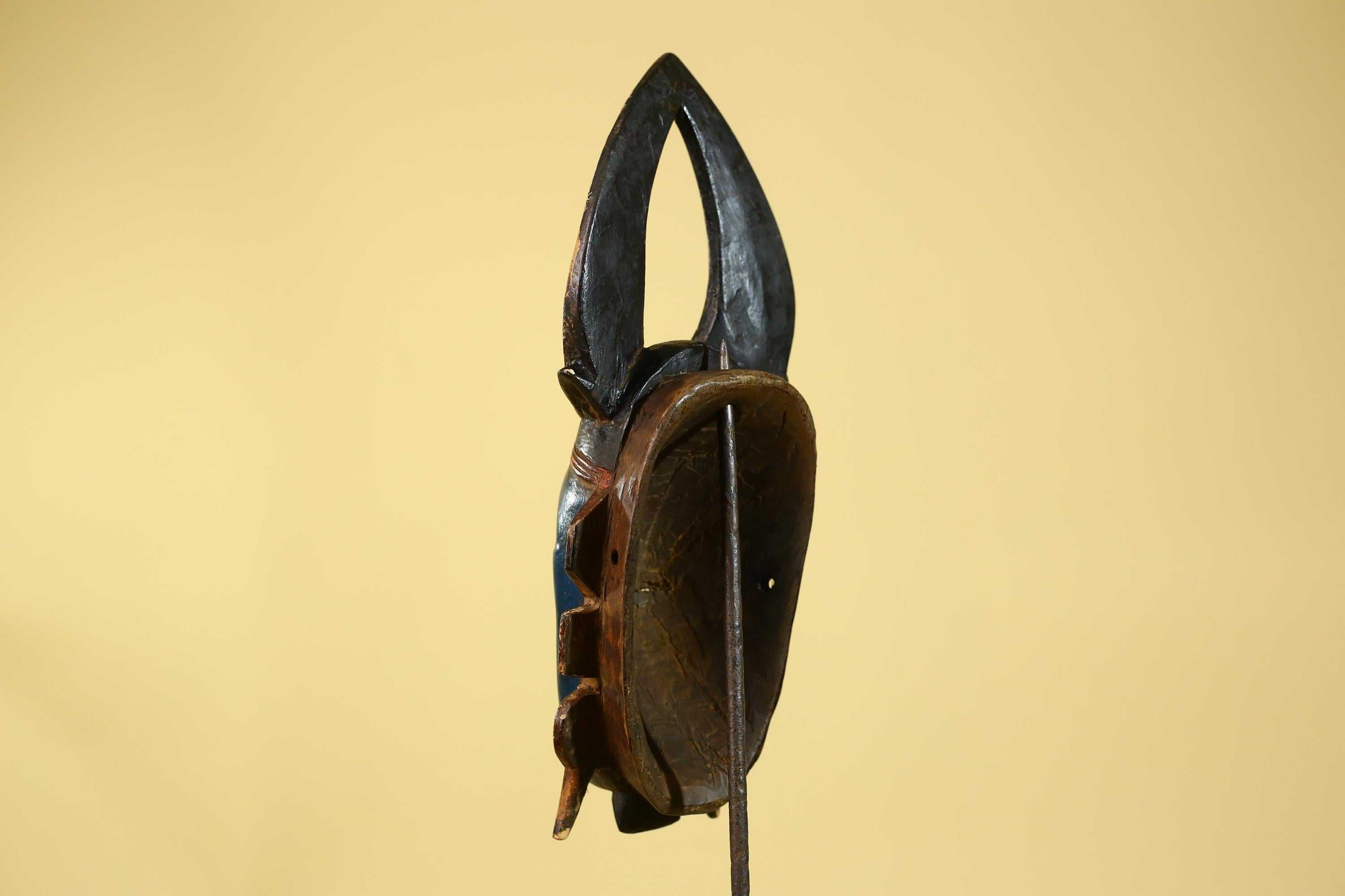 Handmade Baule African Mask with Open Crest–Hand-Carved Wooden Tribal Art-G6172