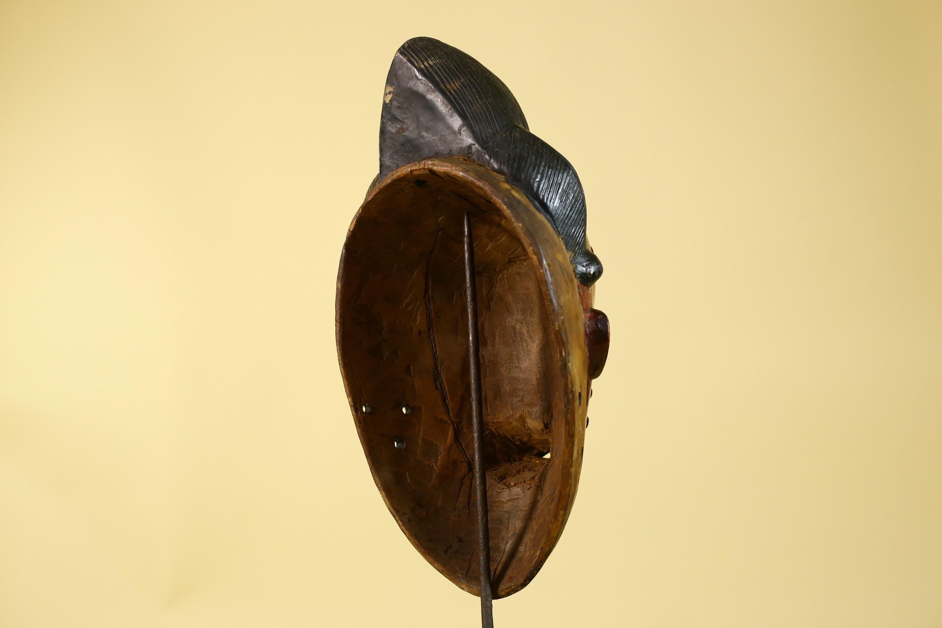 Large Baule African Mask, Hand Carved Wooden Tribal Wall Art-G6175