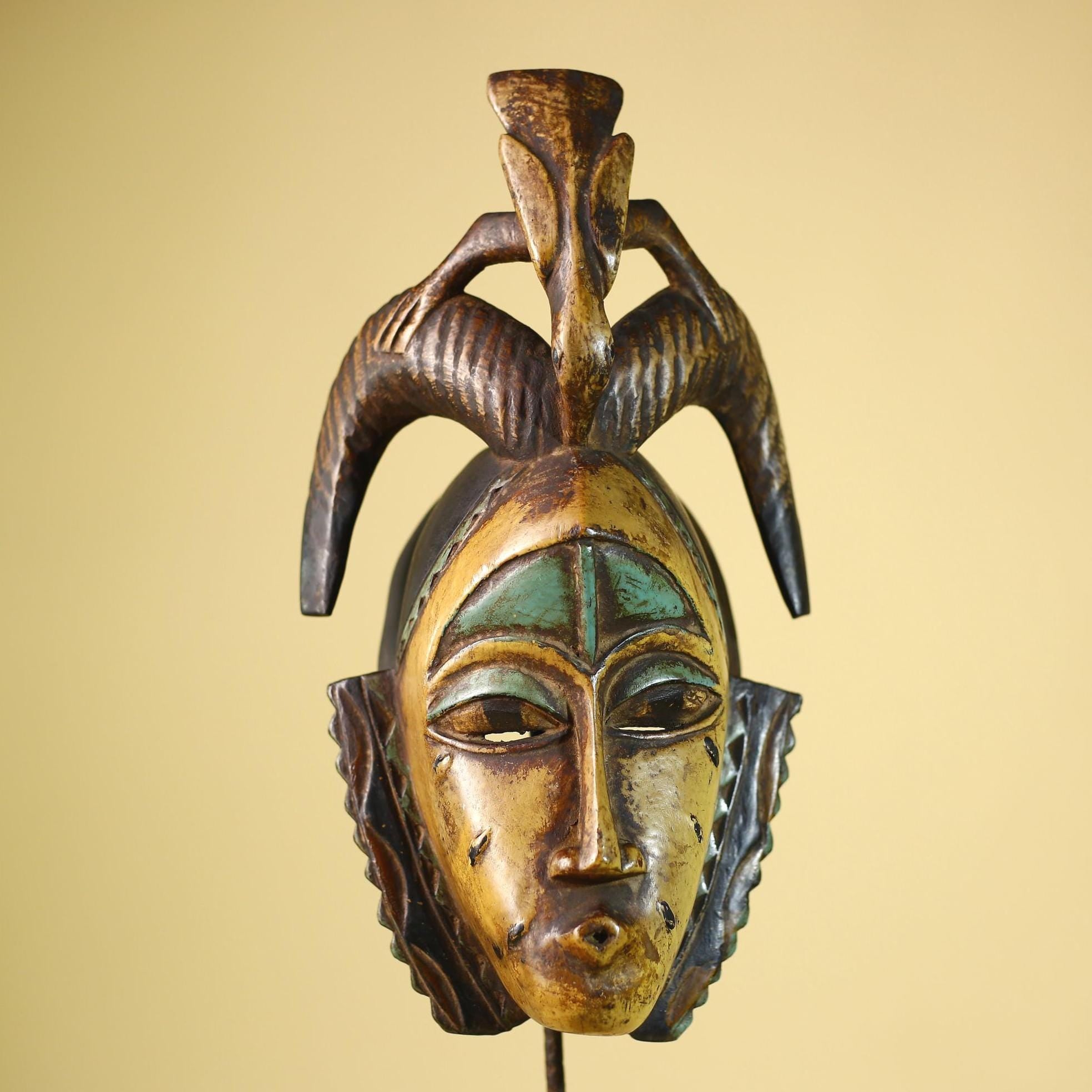 Guro Spirit Mask African Handmade Carved Wood Tribal Art Decor Wall Sculpture-G6068