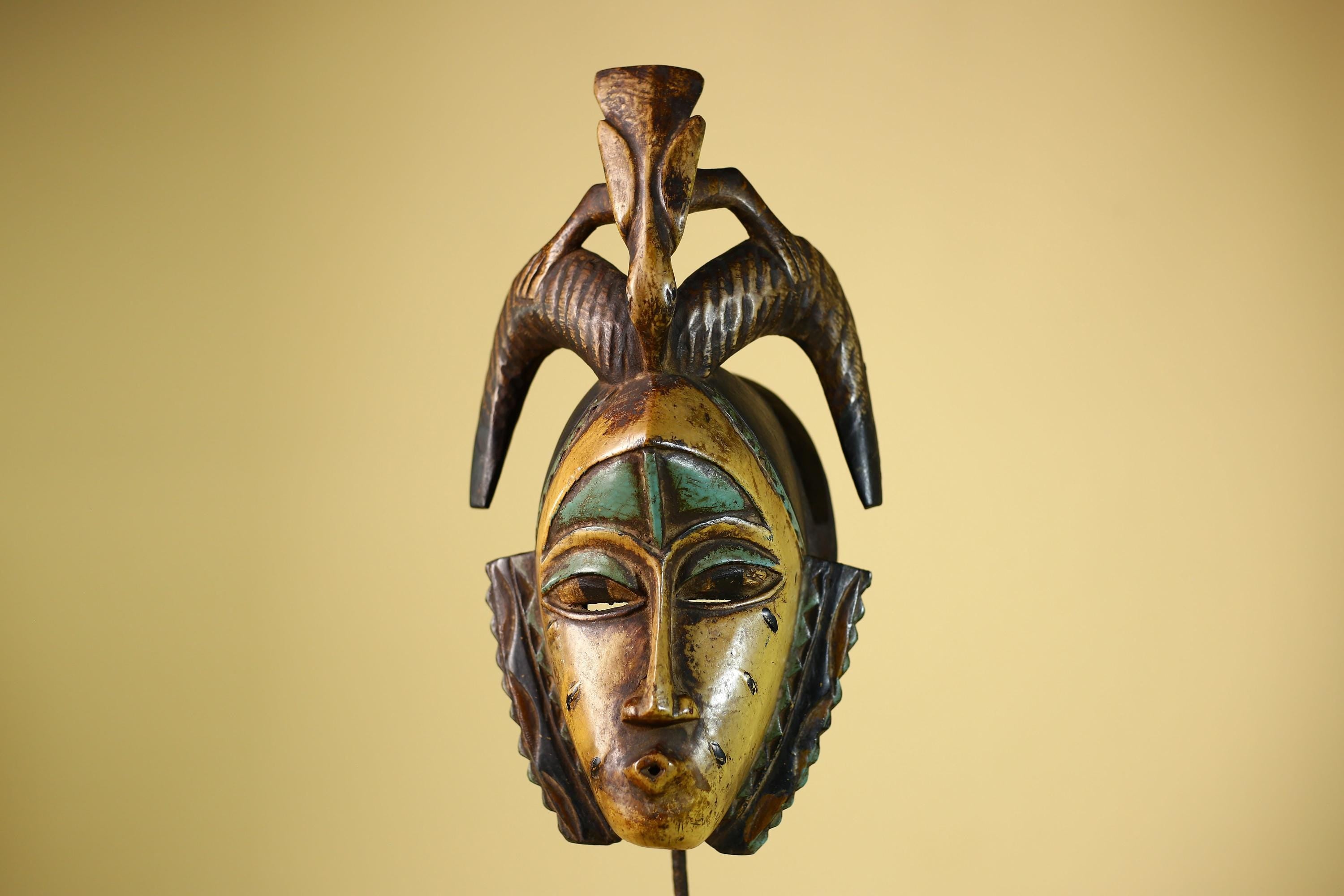 Guro Spirit Mask African Handmade Carved Wood Tribal Art Decor Wall Sculpture-G6068