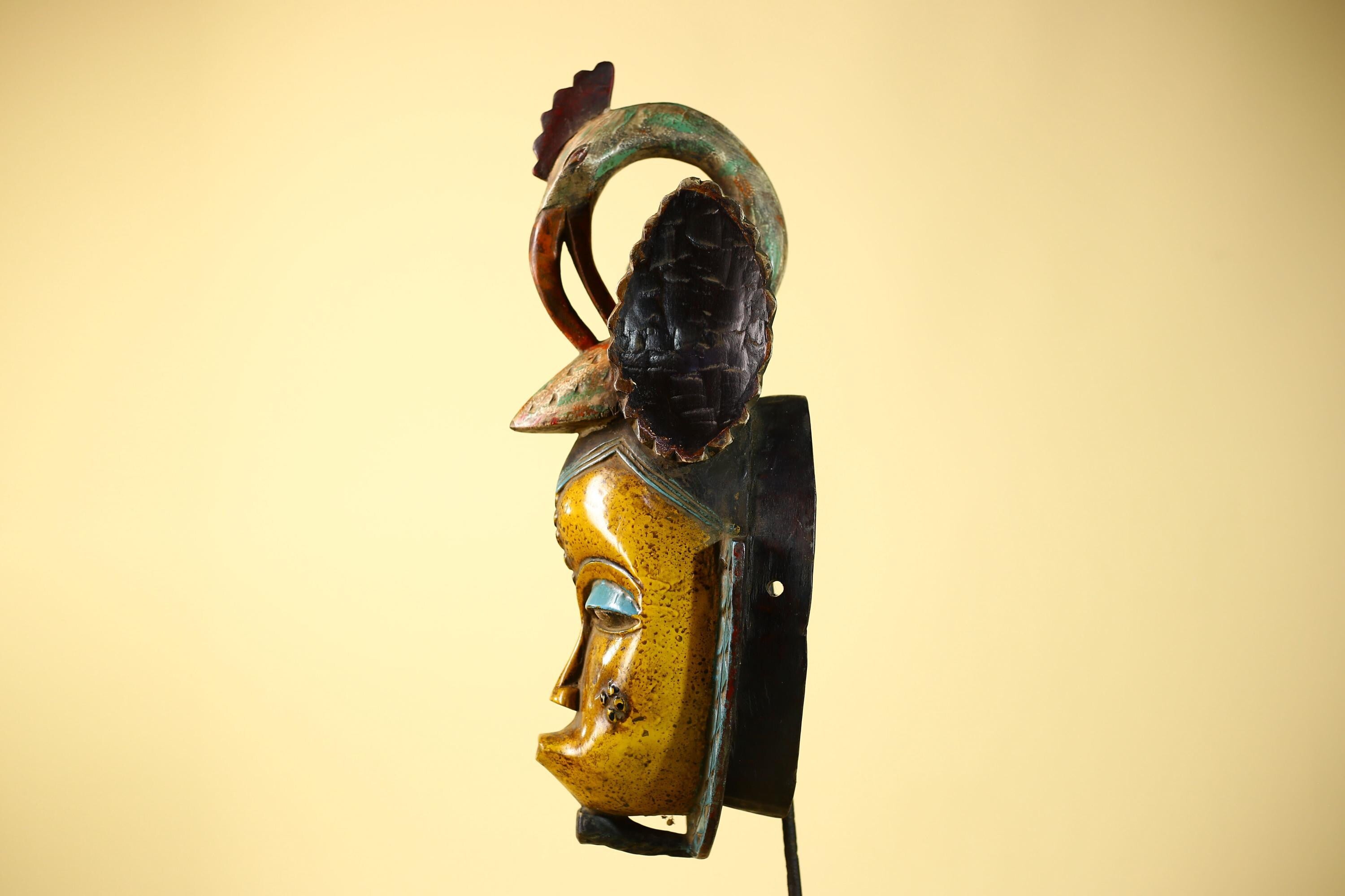 Handmade Guro Spirit Wall Art Vintage African Wood Decor Unique Tribal Carving-G6070