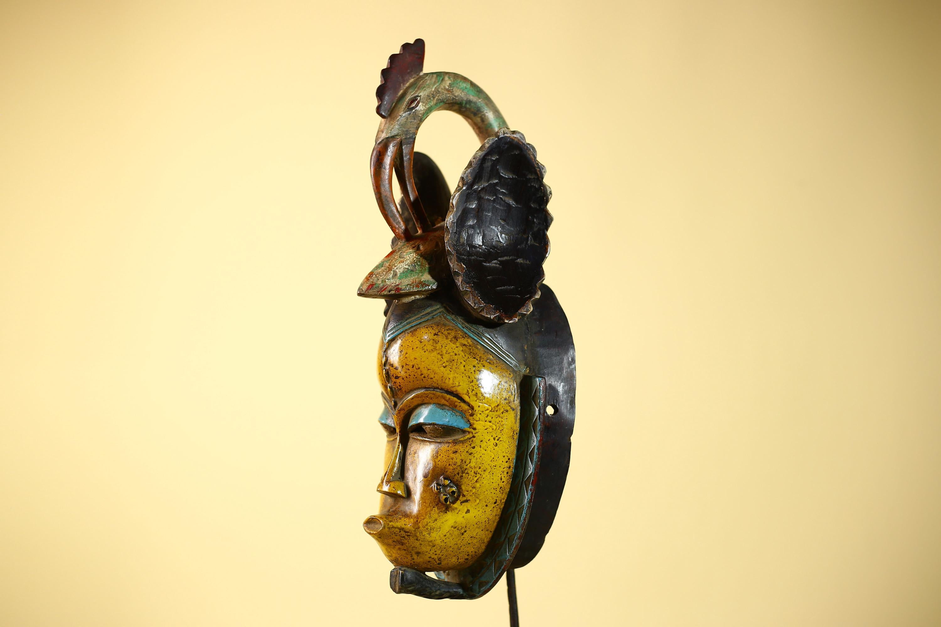 Handmade Guro Spirit Wall Art Vintage African Wood Decor Unique Tribal Carving-G6070