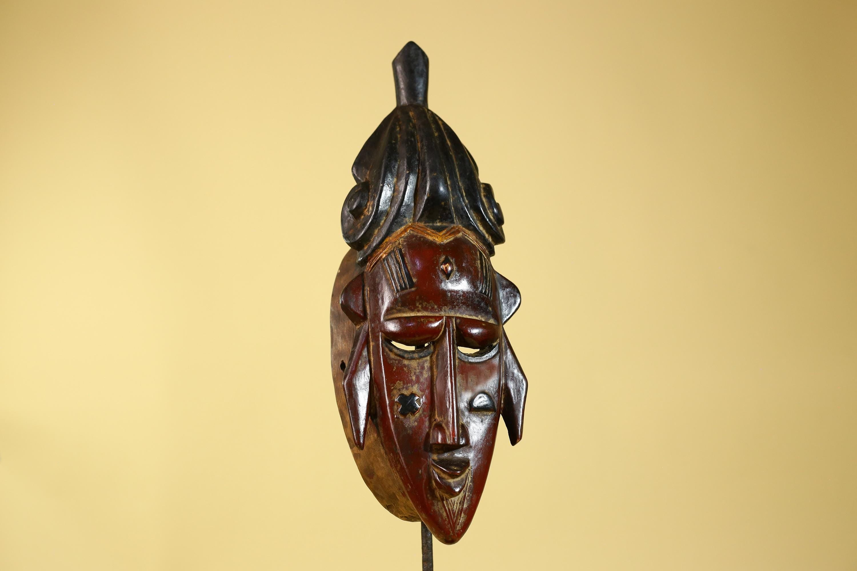 African Mask Baule Style Wooden Tribal Wall Art Handmade-G6176