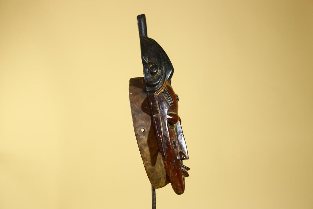 African Mask Baule Style Wooden Tribal Wall Art Handmade-G6176
