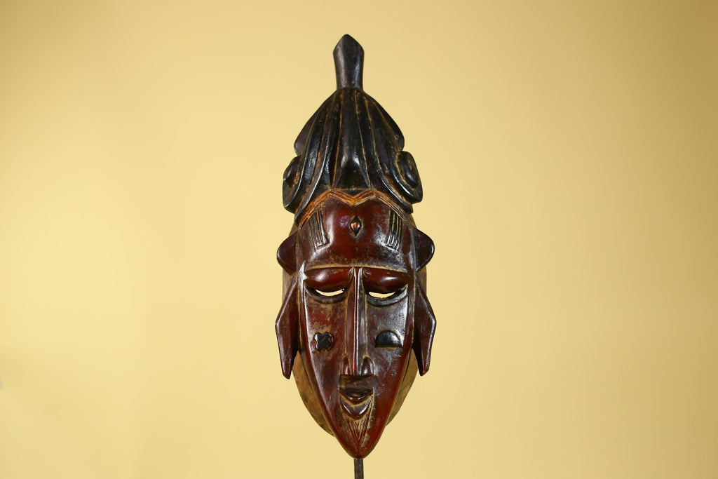 African Mask Baule Style Wooden Tribal Wall Art Handmade-G6176