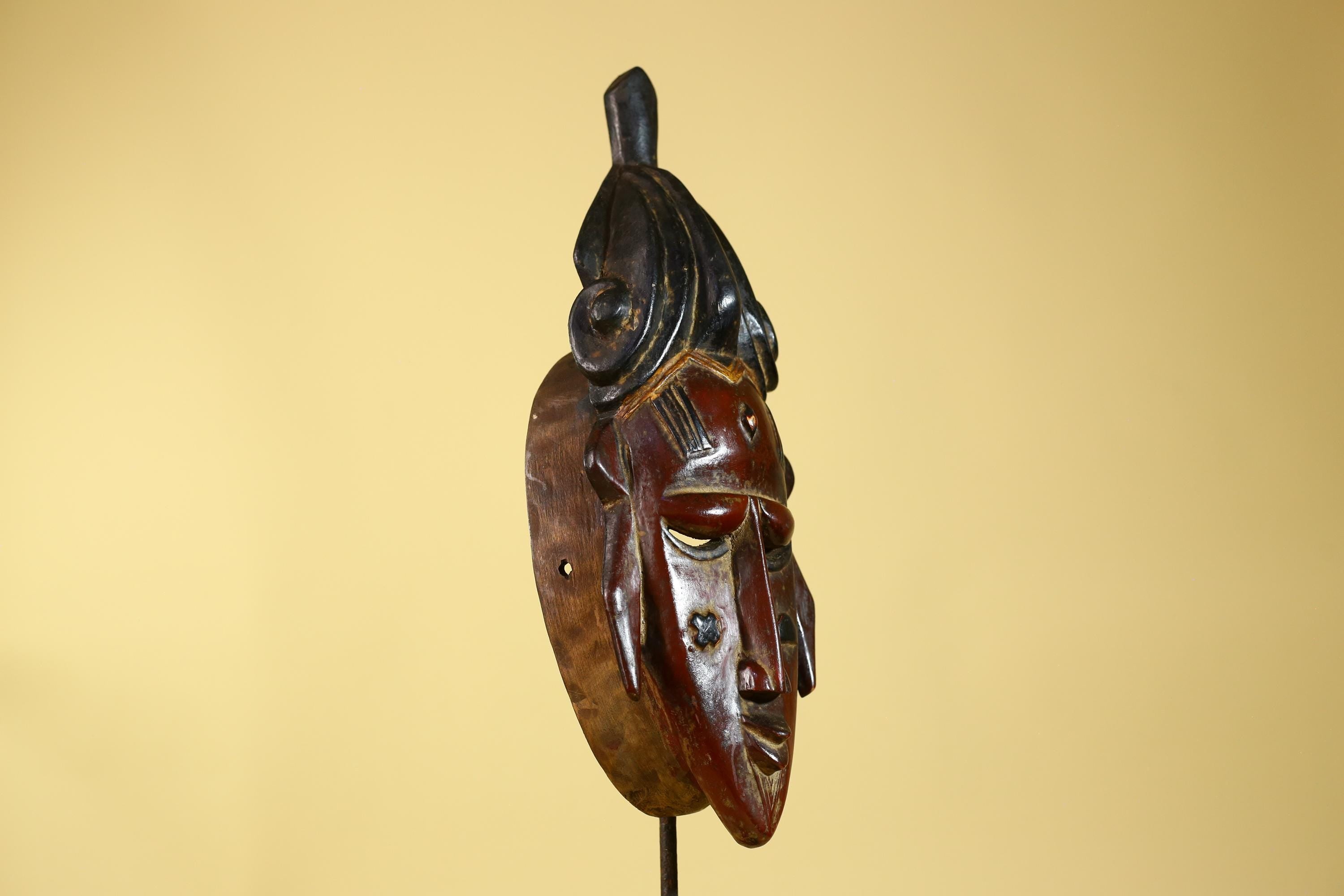African Mask Baule Style Wooden Tribal Wall Art Handmade-G6176