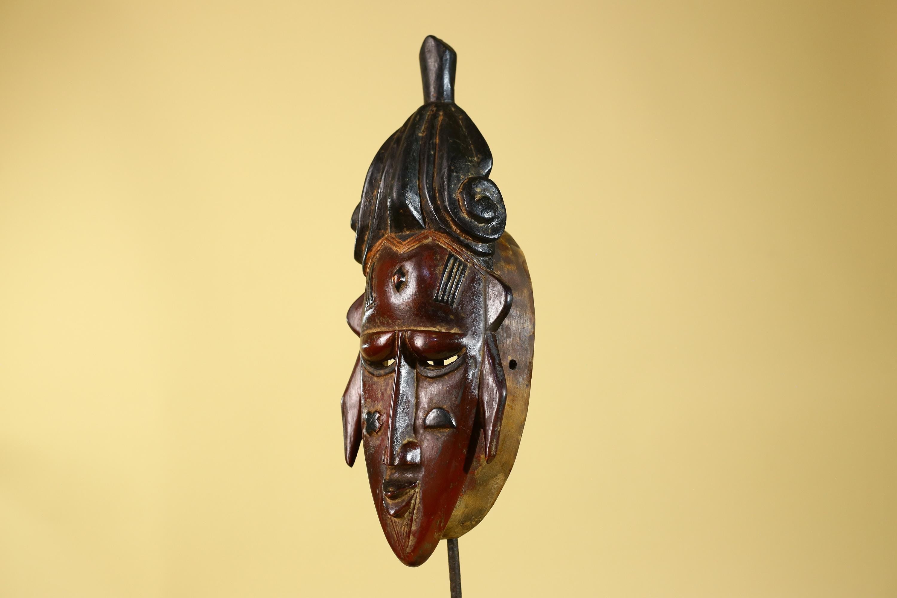 African Mask Baule Style Wooden Tribal Wall Art Handmade-G6176