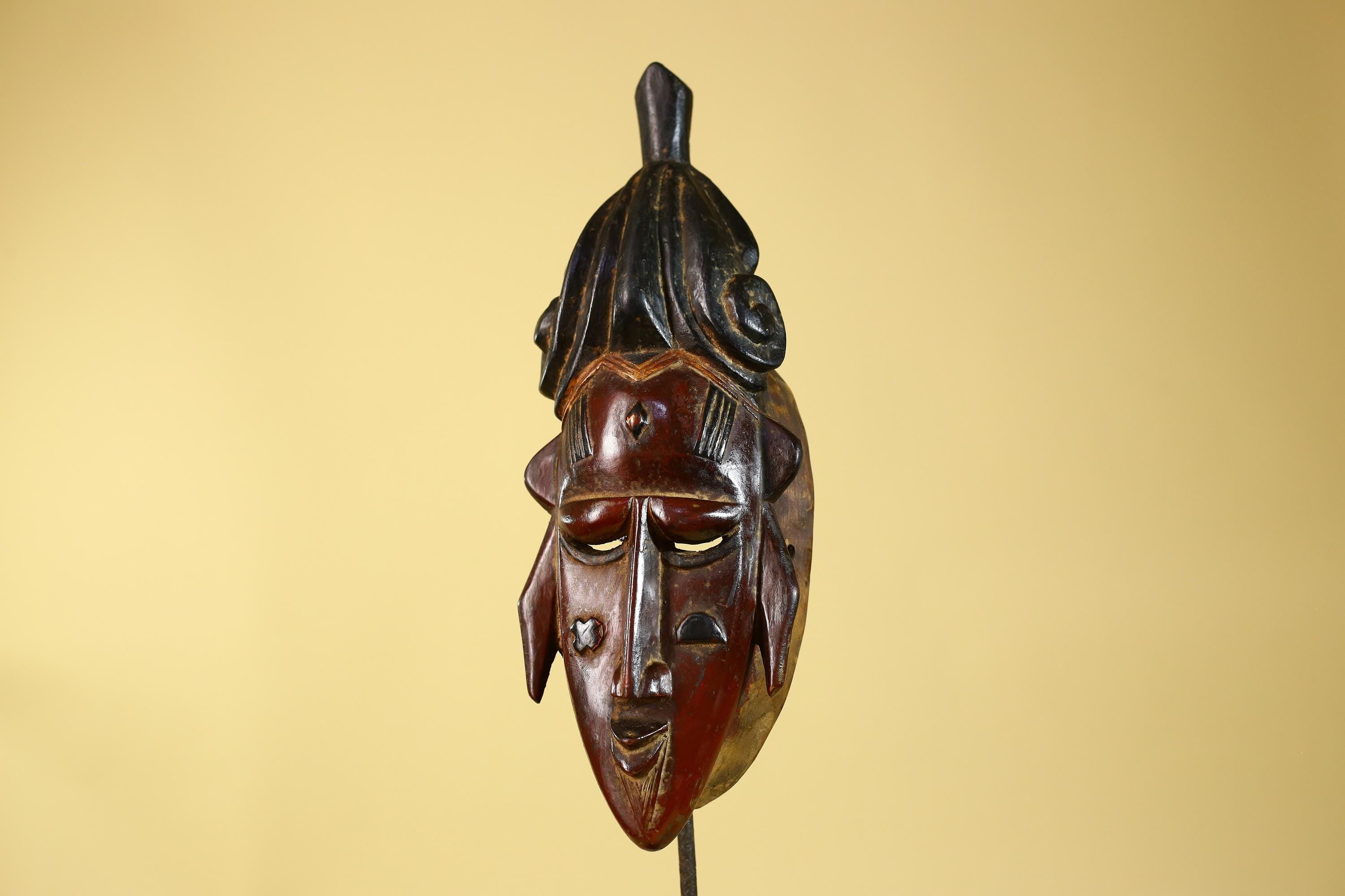 African Mask Baule Style Wooden Tribal Wall Art Handmade-G6176
