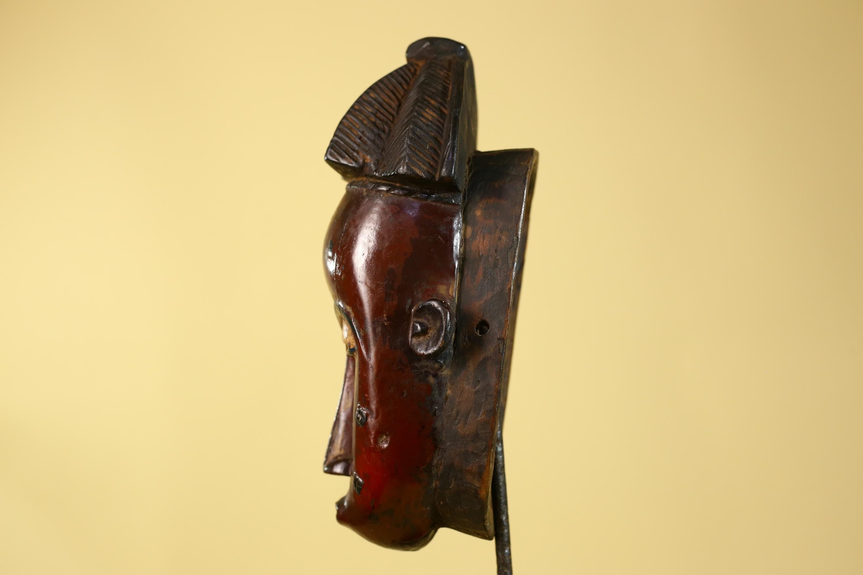 African Mask Baule Style- Wooden Tribal Wall Art Handmade-G6177