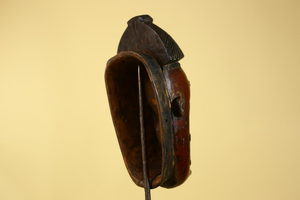 African Mask Baule Style- Wooden Tribal Wall Art Handmade-G6177