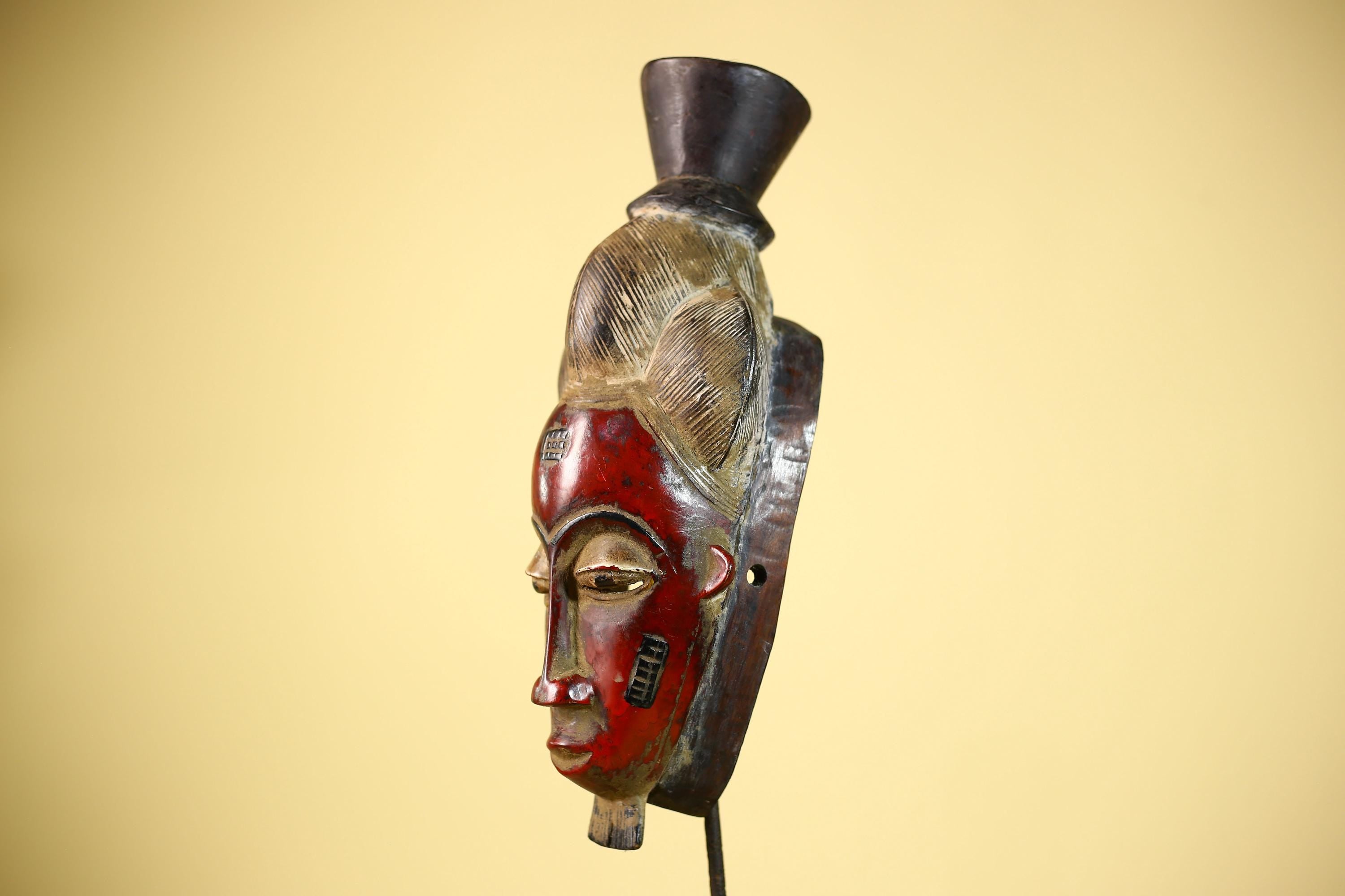 African Guro Mask Vintage Handmade Tribal Art Wooden Decor -G6075
