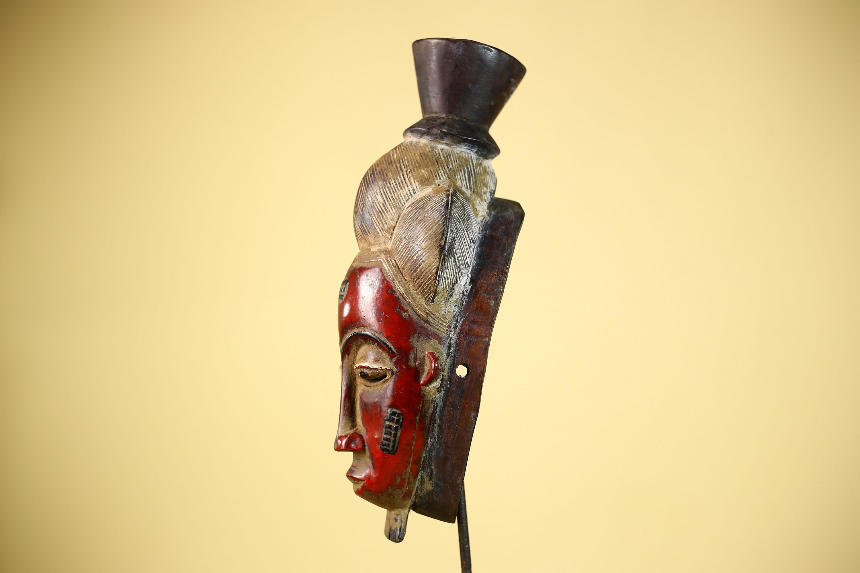 African Guro Mask Vintage Handmade Tribal Art Wooden Decor -G6075