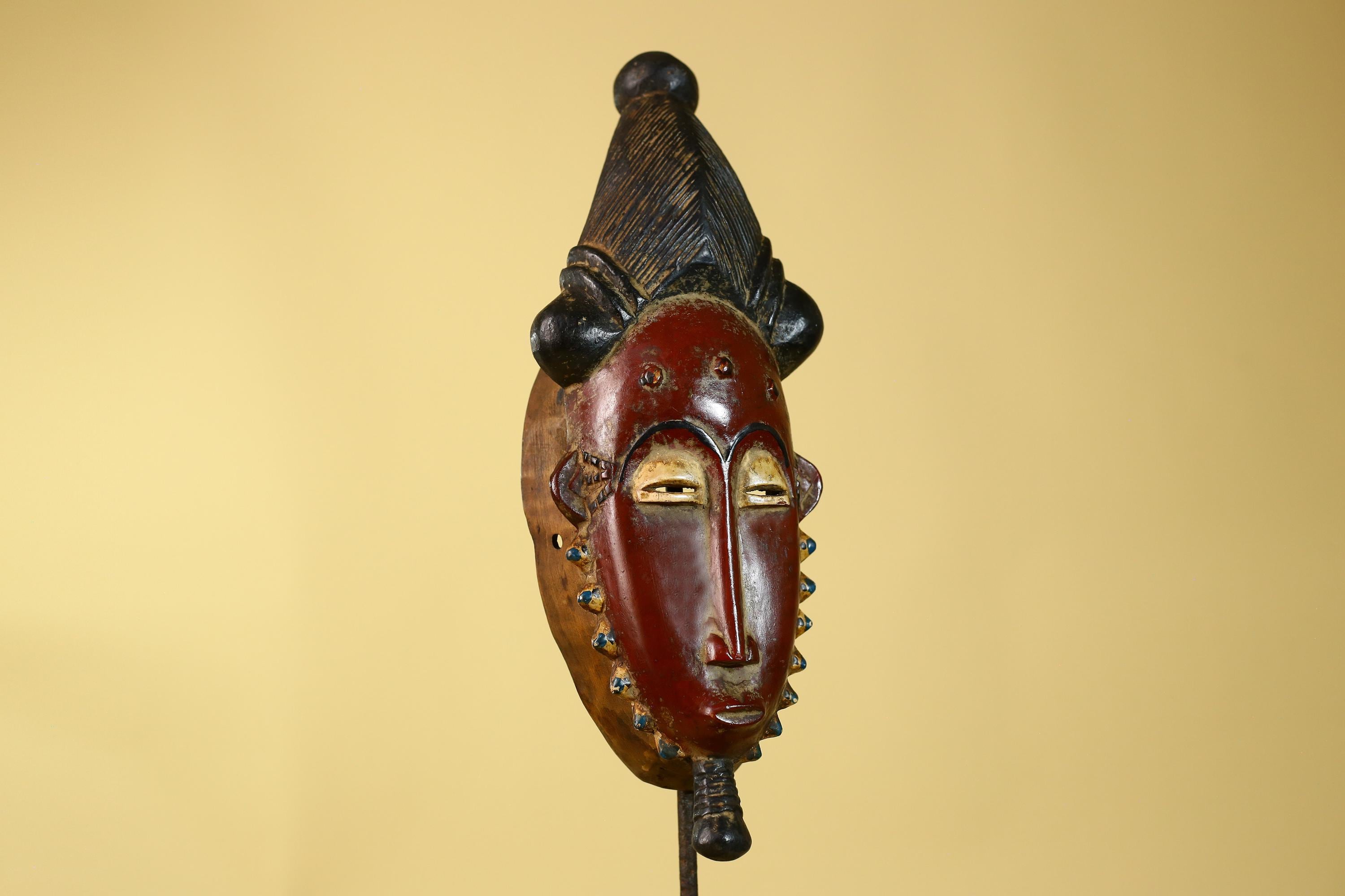Guro African Mask- Hand Carved Wooden Tribal Wall Art-G6179