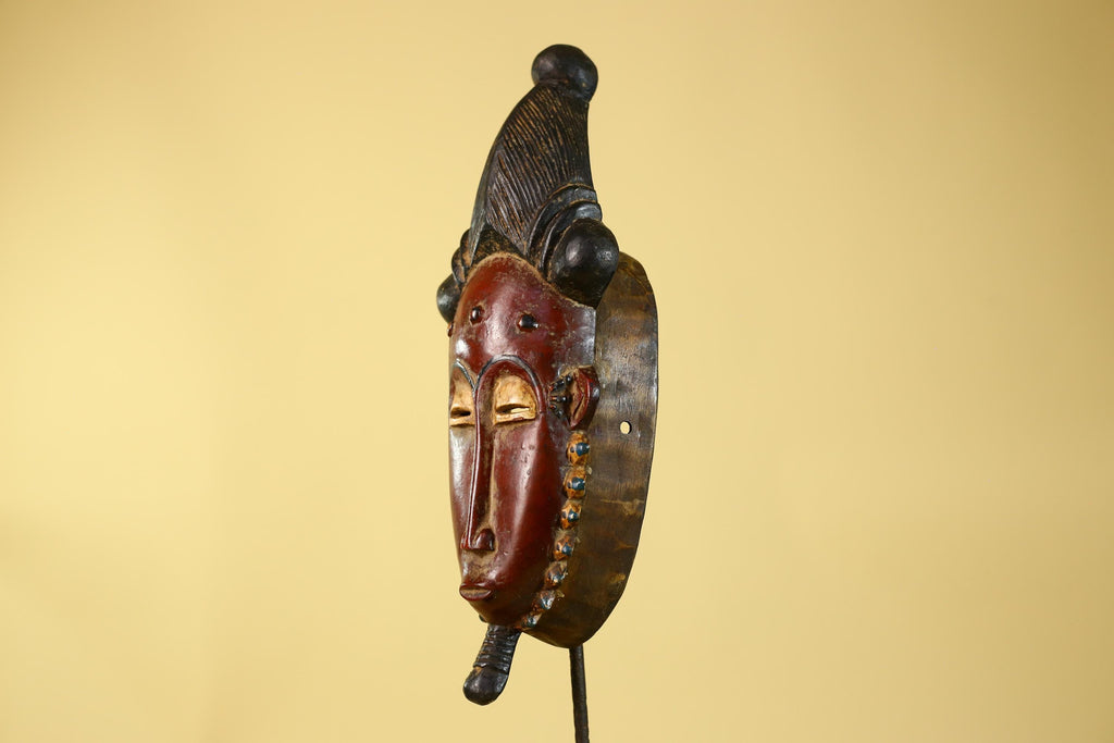 Guro African Mask- Hand Carved Wooden Tribal Wall Art-G6179