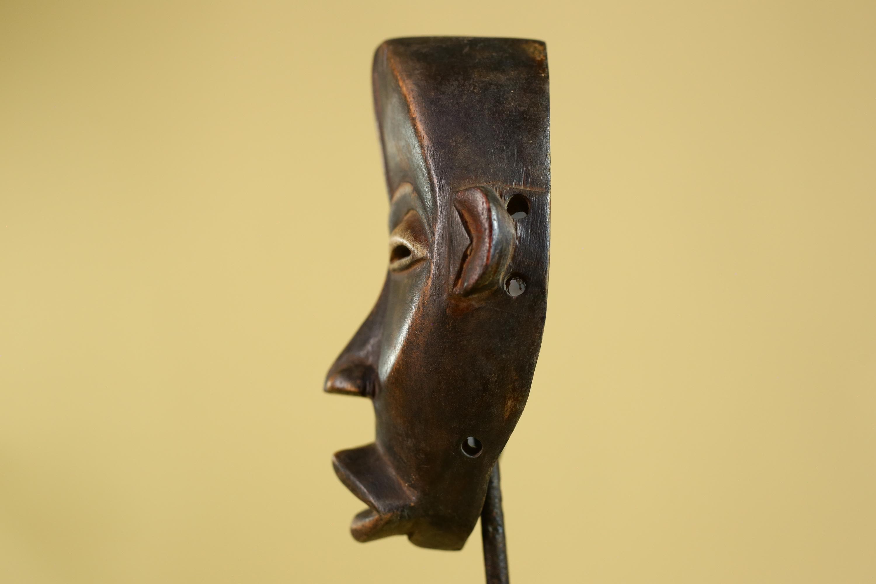 African Dan black face -Mask Hand Carved Wooden Tribal Art from Liberia-G6181