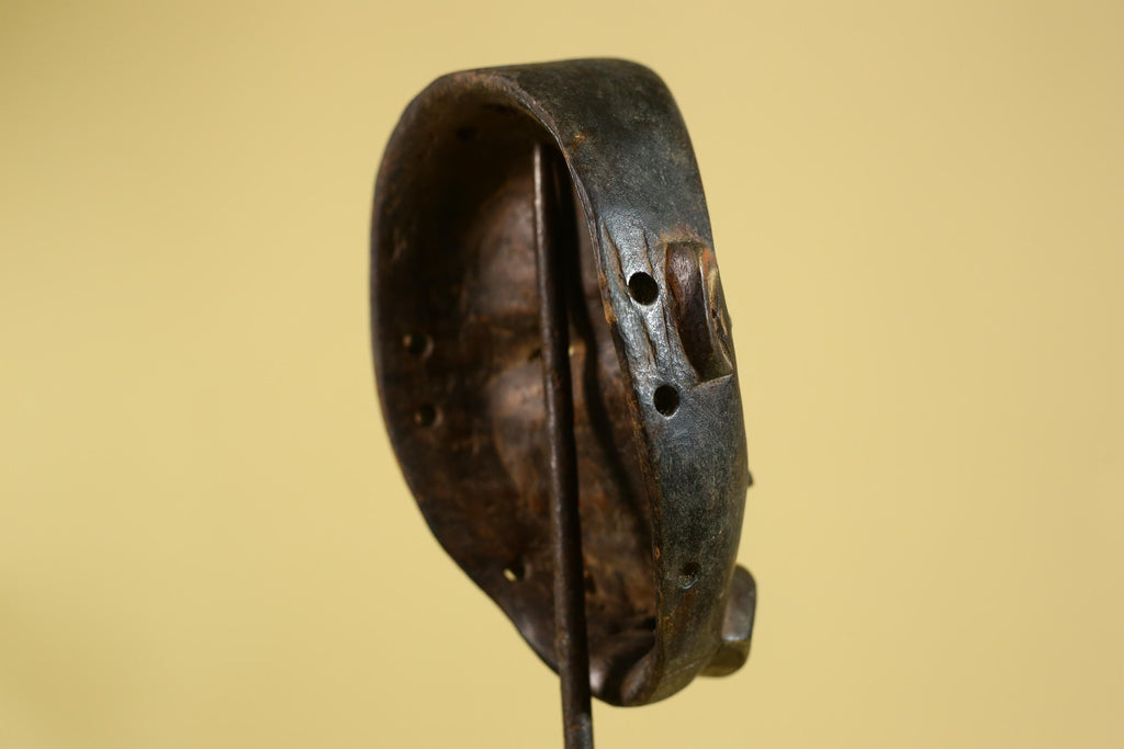 African Dan black face -Mask Hand Carved Wooden Tribal Art from Liberia-G6181