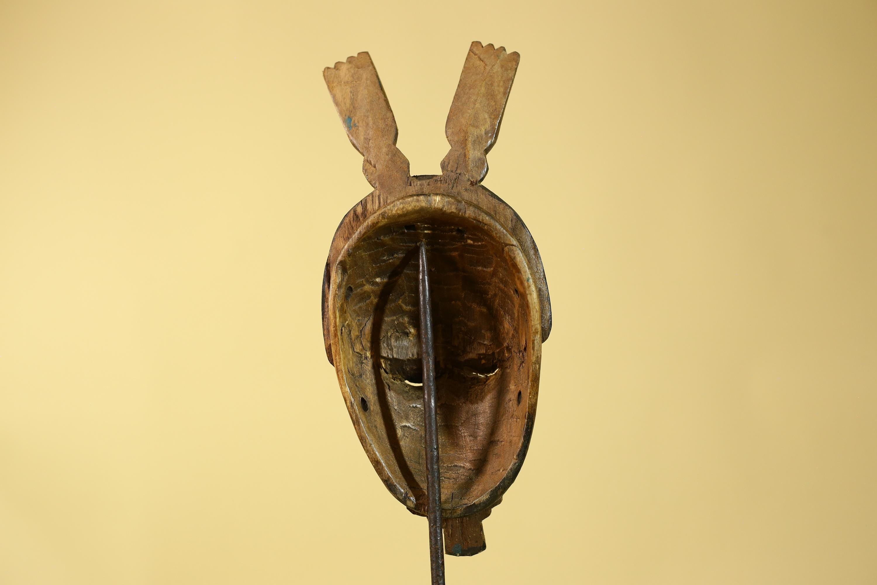 Vintage African Baule Style Mask, Hand Carved Wooden Tribal Wall Art-G6183