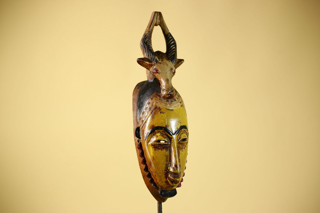 African Mask Guro Antelope Tribal Art Wooden African Mask Wall Art Decor-G6076