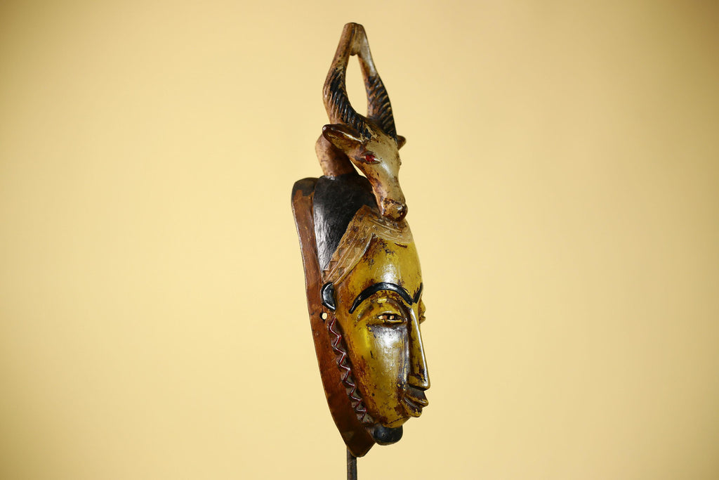 African Mask Guro Antelope Tribal Art Wooden African Mask Wall Art Decor-G6076
