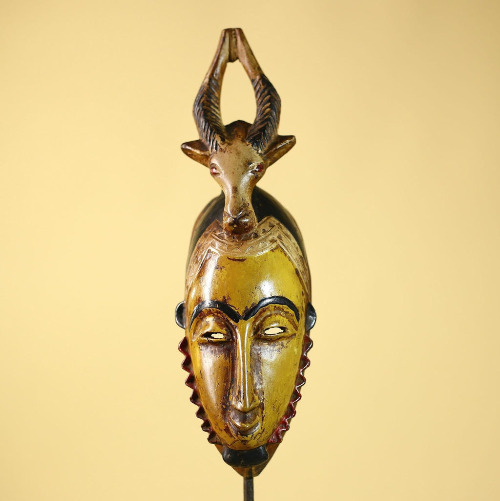 African Mask Guro Antelope Tribal Art Wooden African Mask Wall Art Decor-G6076