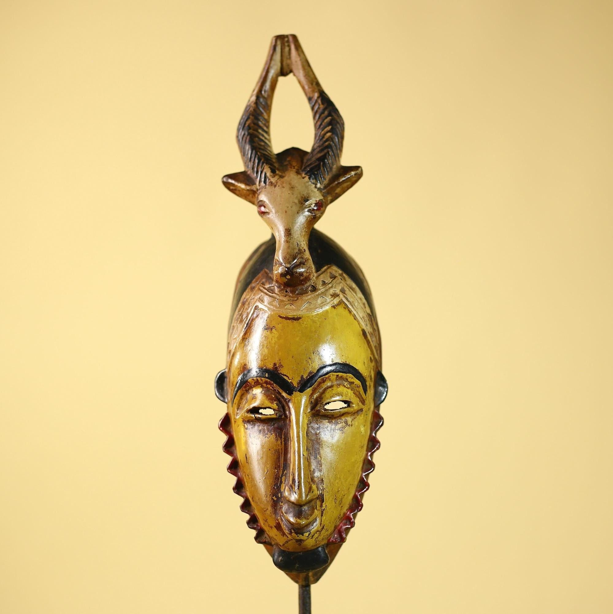 African Mask Guro Antelope Tribal Art Wooden African Mask Wall Art Decor-G6076