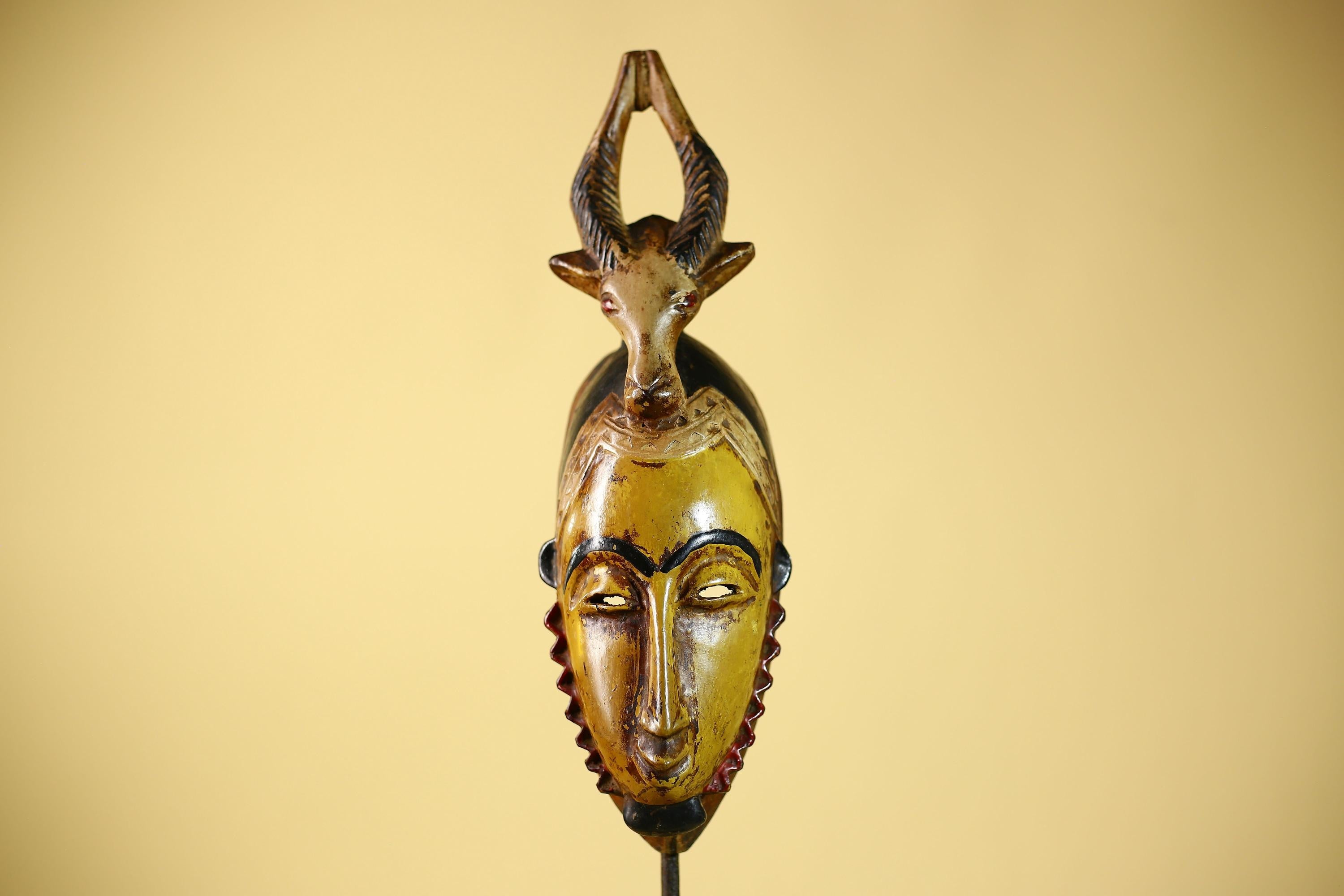 African Mask Guro Antelope Tribal Art Wooden African Mask Wall Art Decor-G6076