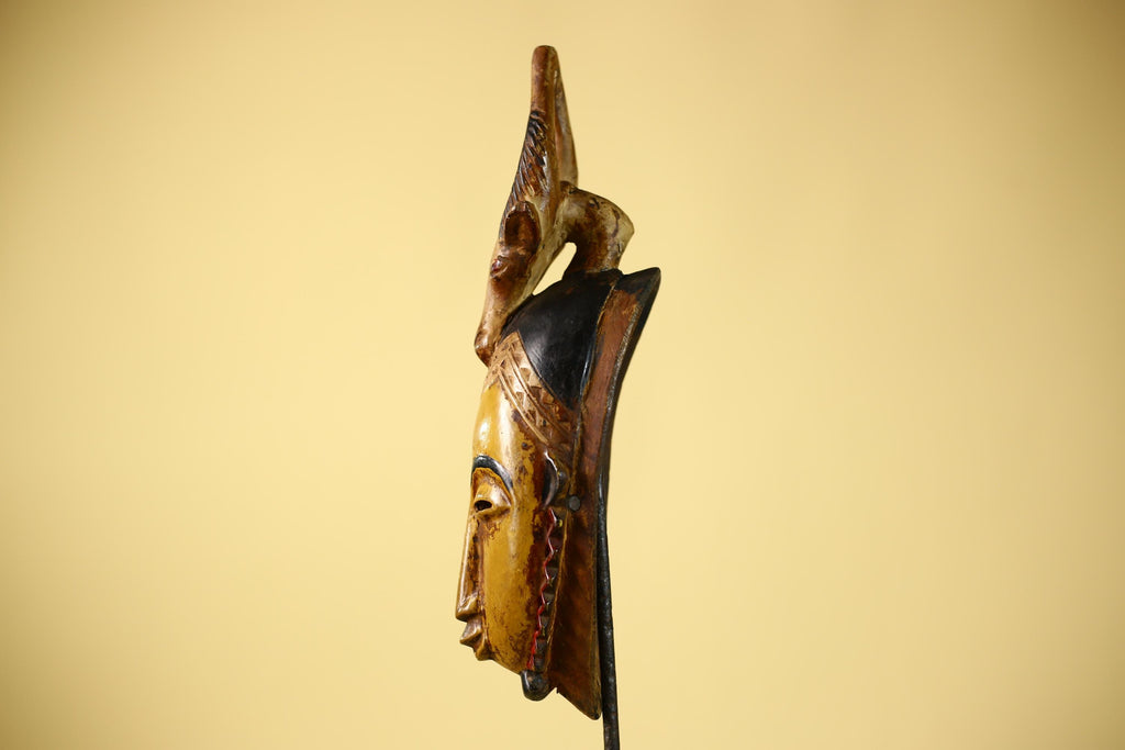 African Mask Guro Antelope Tribal Art Wooden African Mask Wall Art Decor-G6076