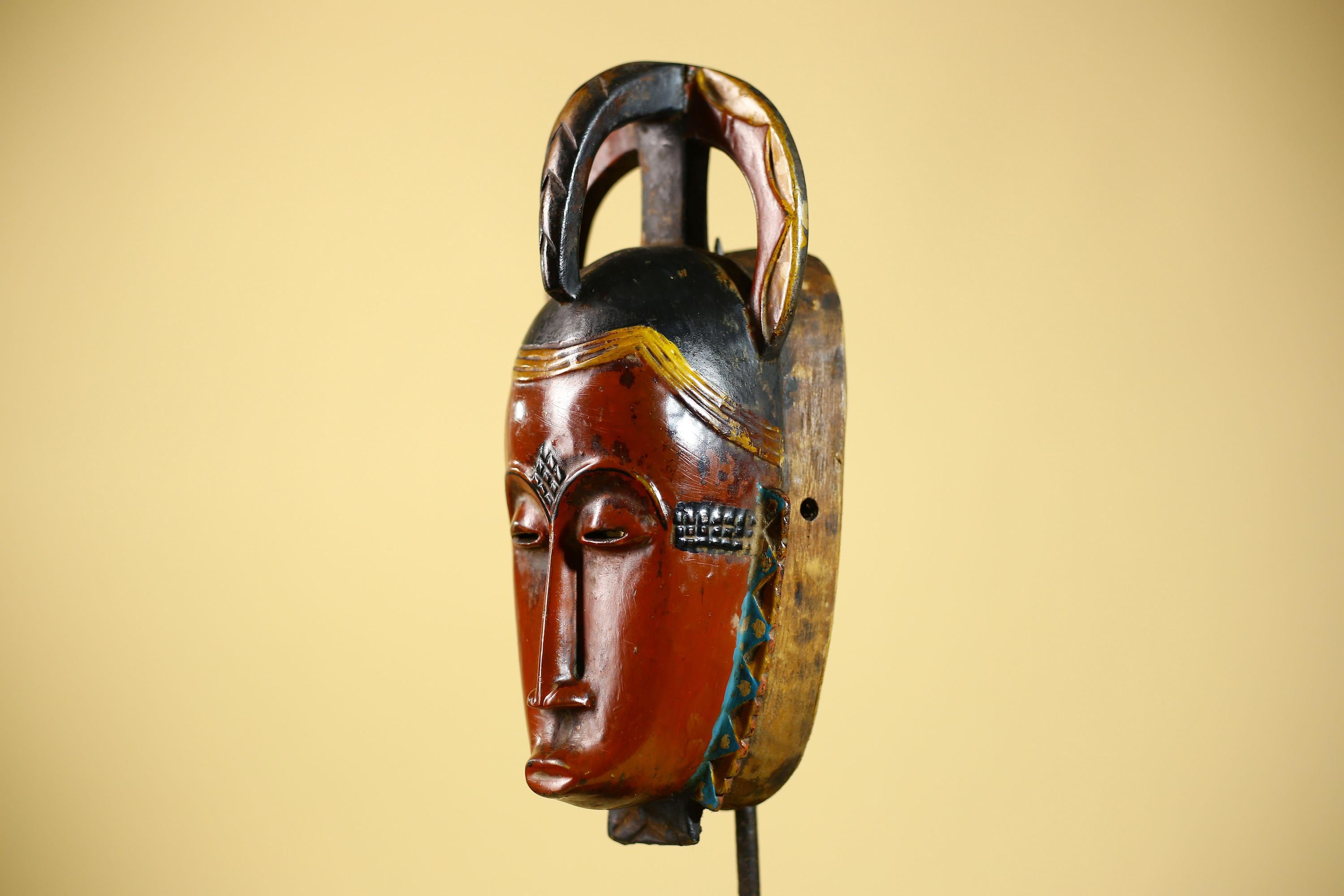 African Mask Guro Tribal Art Vintage Handmade Wooden Wall Decor Unique Carved-G6078