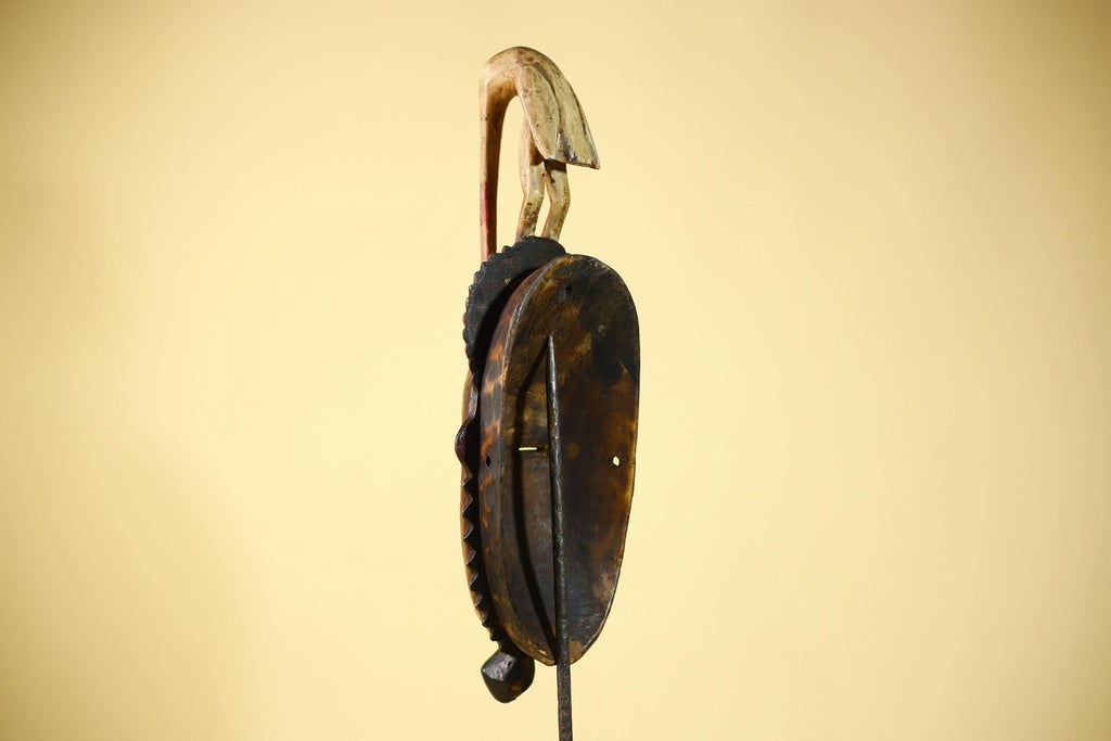 Handmade African Mask Guro Tribal Art Wooden Wall Decor Rare Collectible-G6084