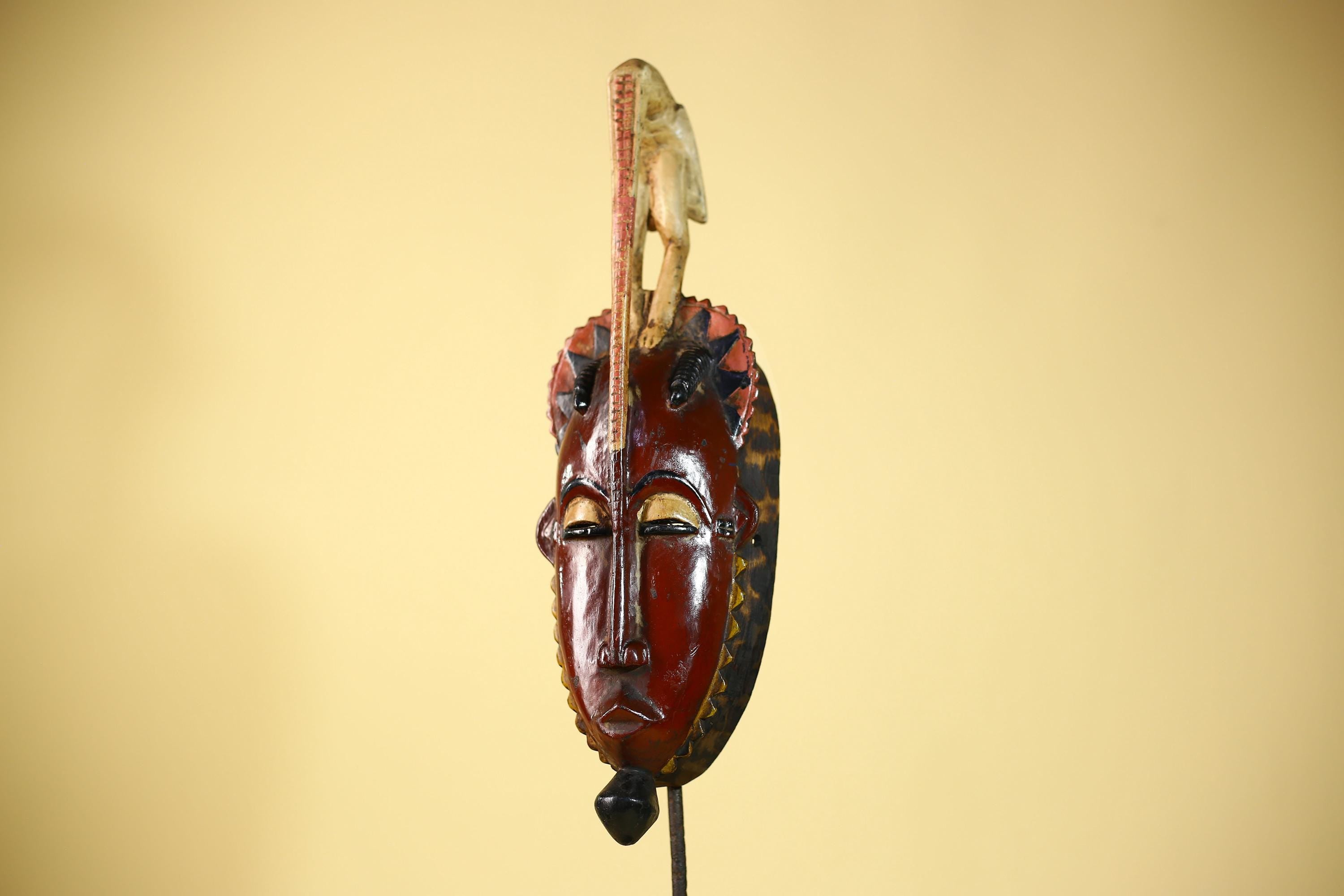 Handmade African Mask Guro Tribal Art Wooden Wall Decor Rare Collectible-G6084