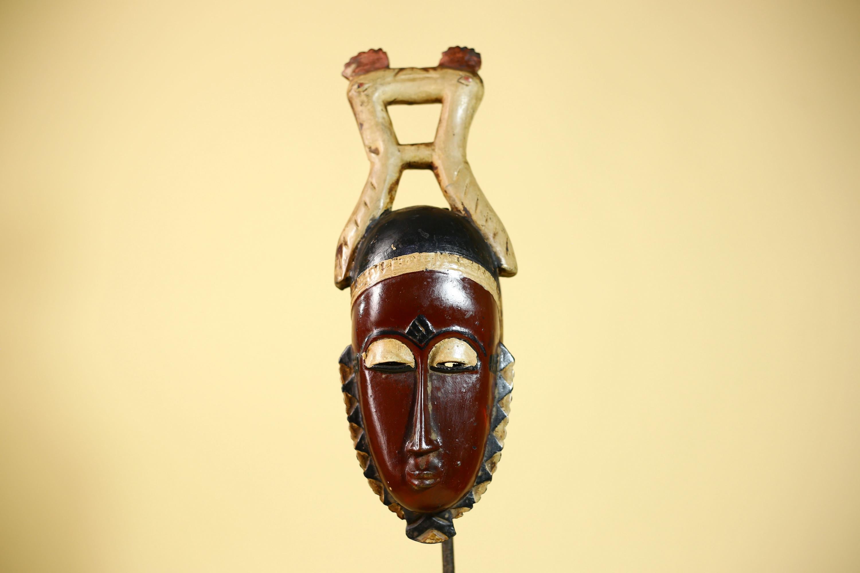 Rare African Mask Guro Vintage Tribal Wooden African Mask Wall Art-G6085