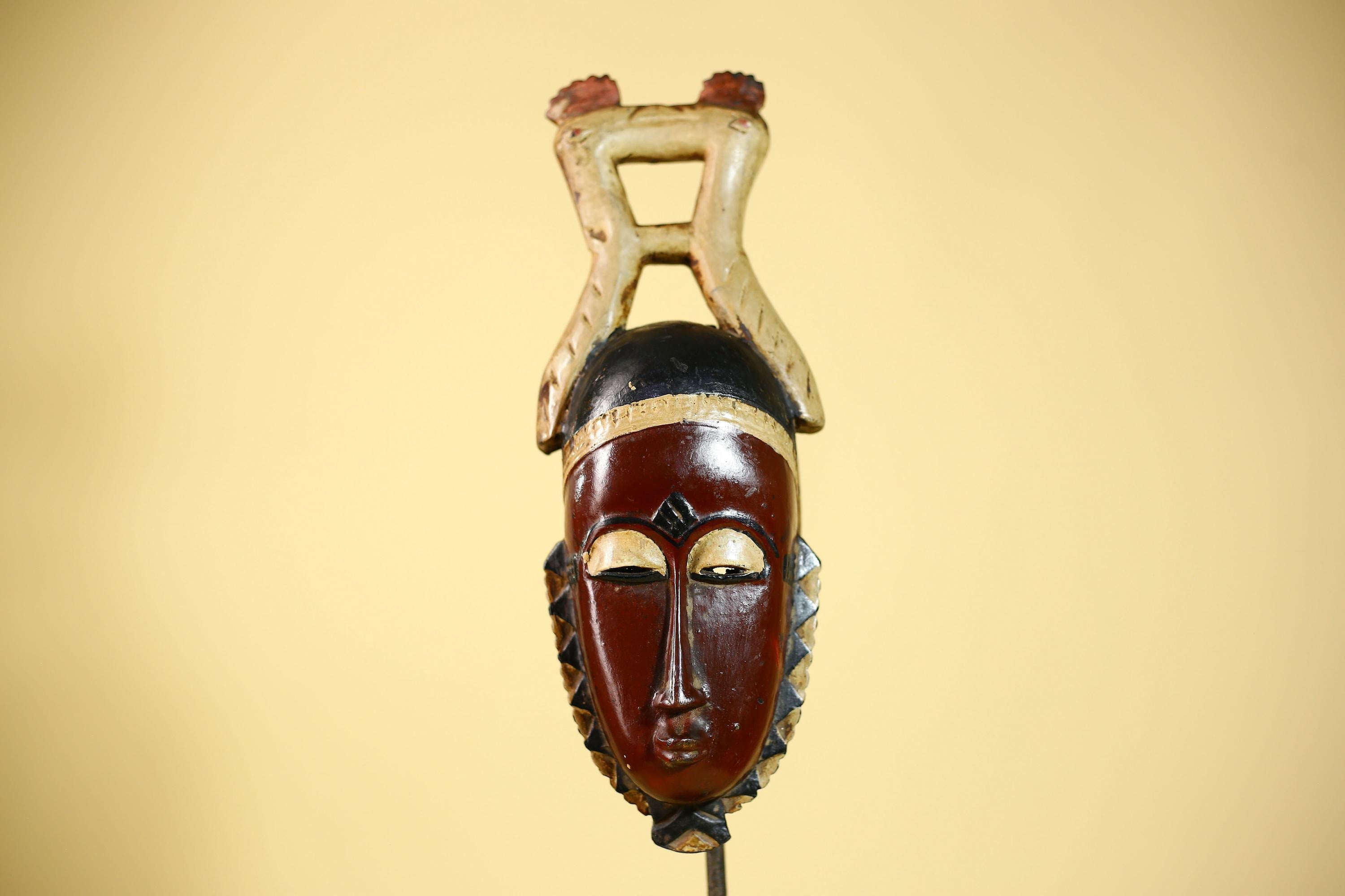 Rare African Mask Guro Vintage Tribal Wooden African Mask Wall Art-G6085