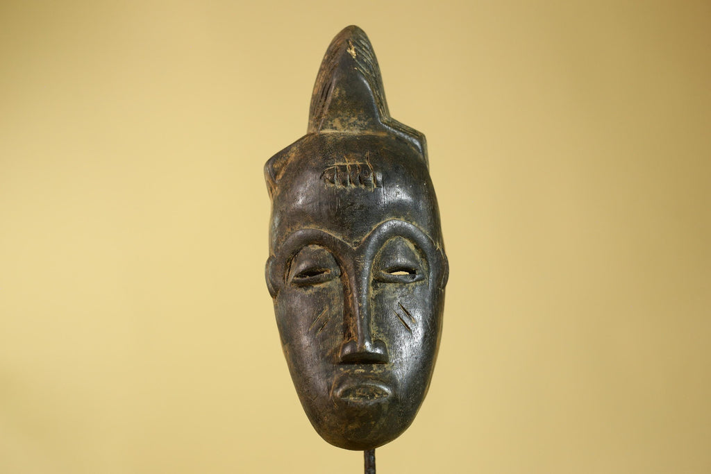 African Wooden Mask Baule Style- Tribal Mask Wall Art-G6189