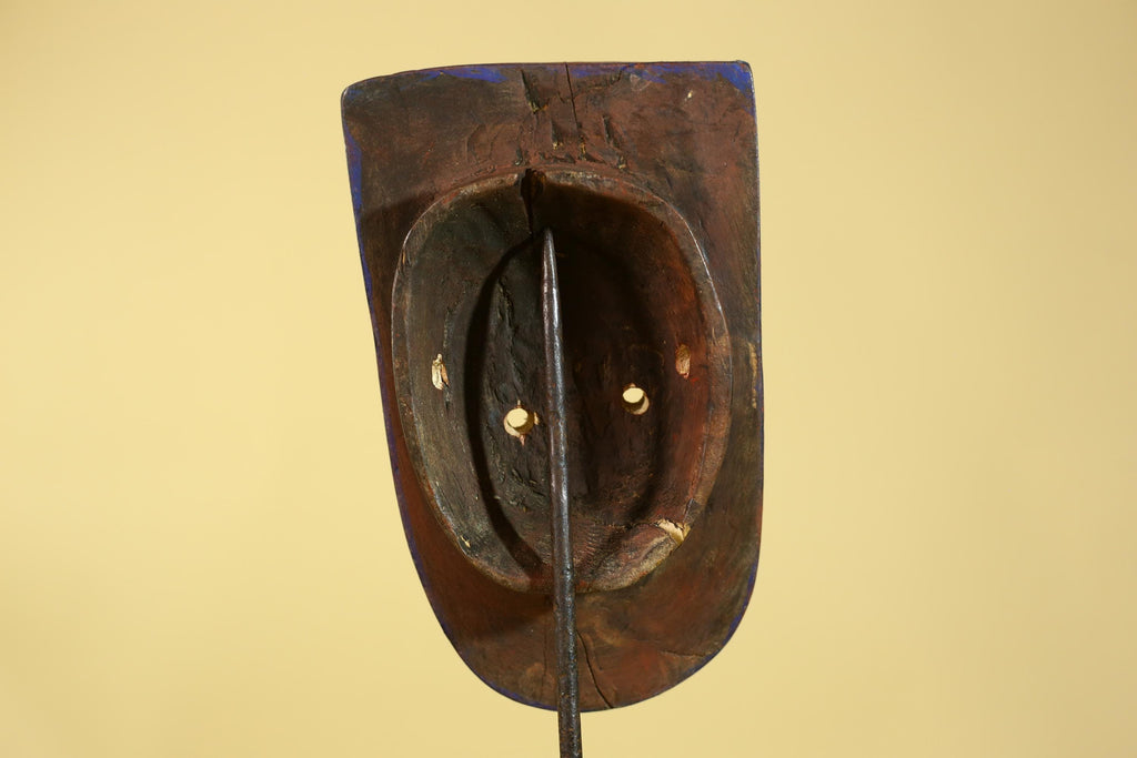 African Wooden Decorated Mask- Hand Carved Painted Tribal Art Wall Decor-G6192