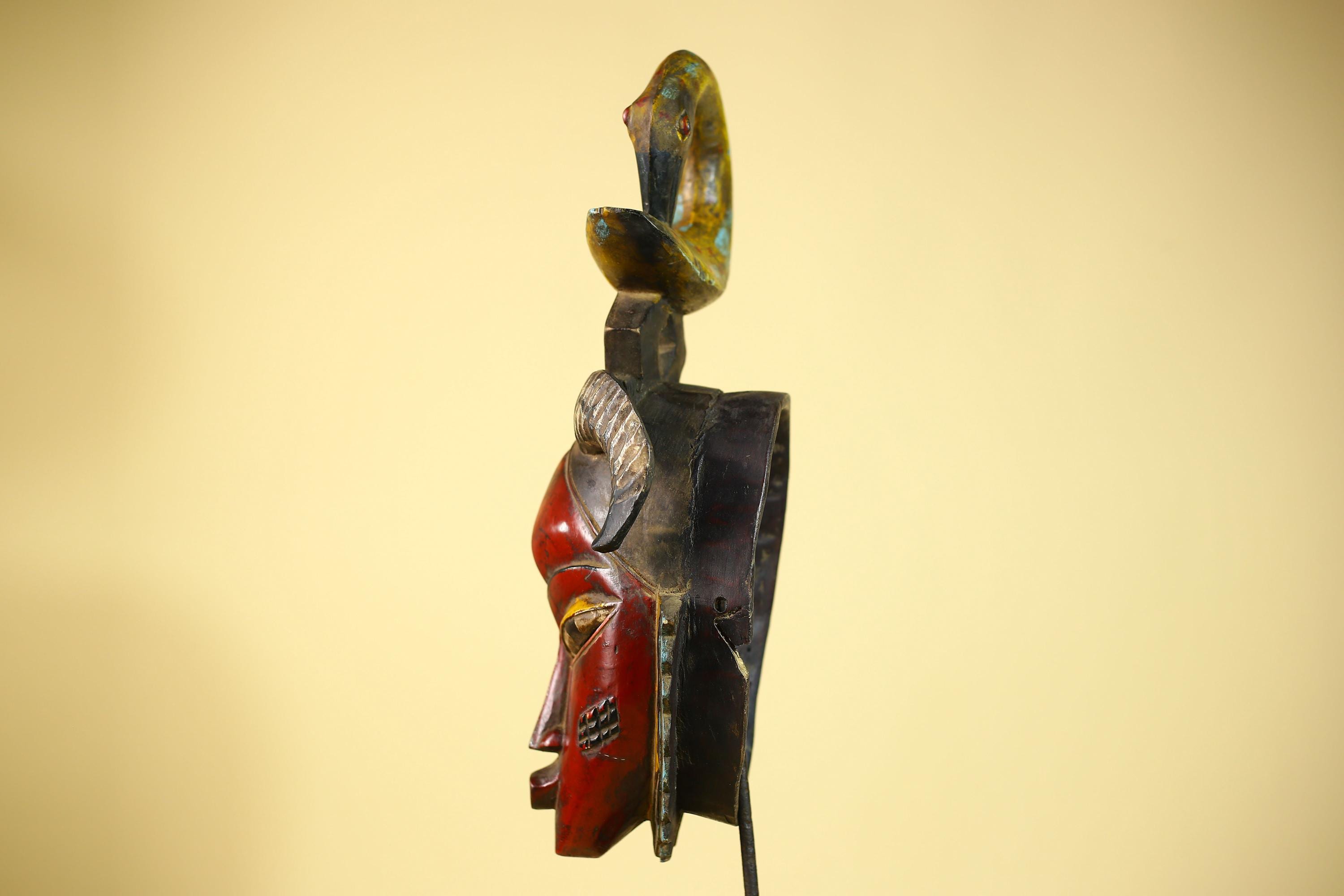 Rare African Mask Guro Tribal Wooden Art Vintage Handmade Decor-G6086
