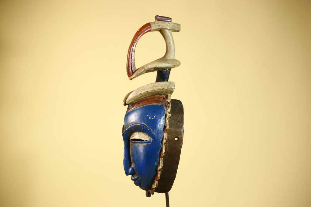 Handcrafted African Baule Mask Vintage Tribal Wooden Mask African Wall Art-G6090